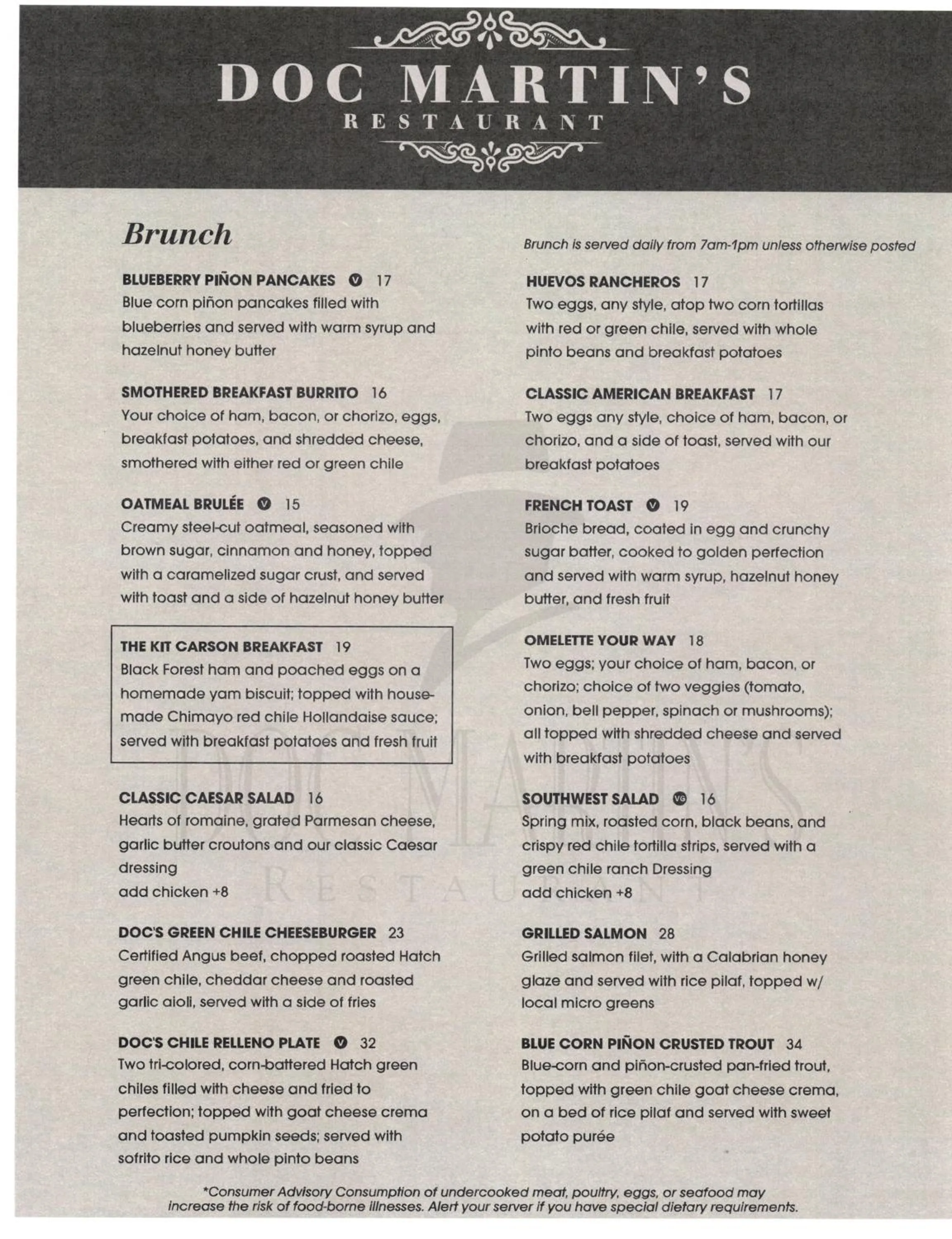 Restaurant/places to eat in The Historic Taos Inn