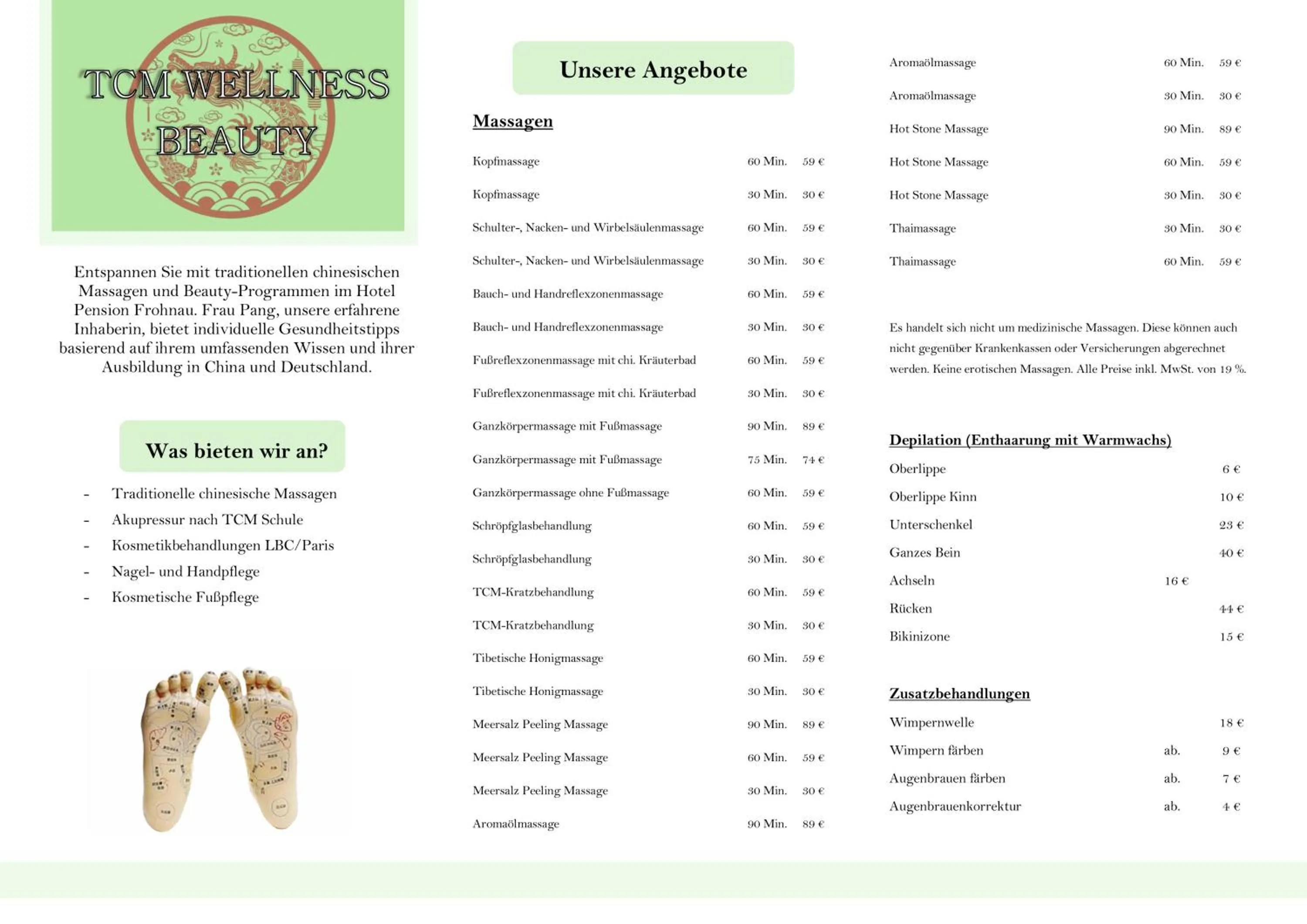 Massage in Panorama Hotel Pension Frohnau