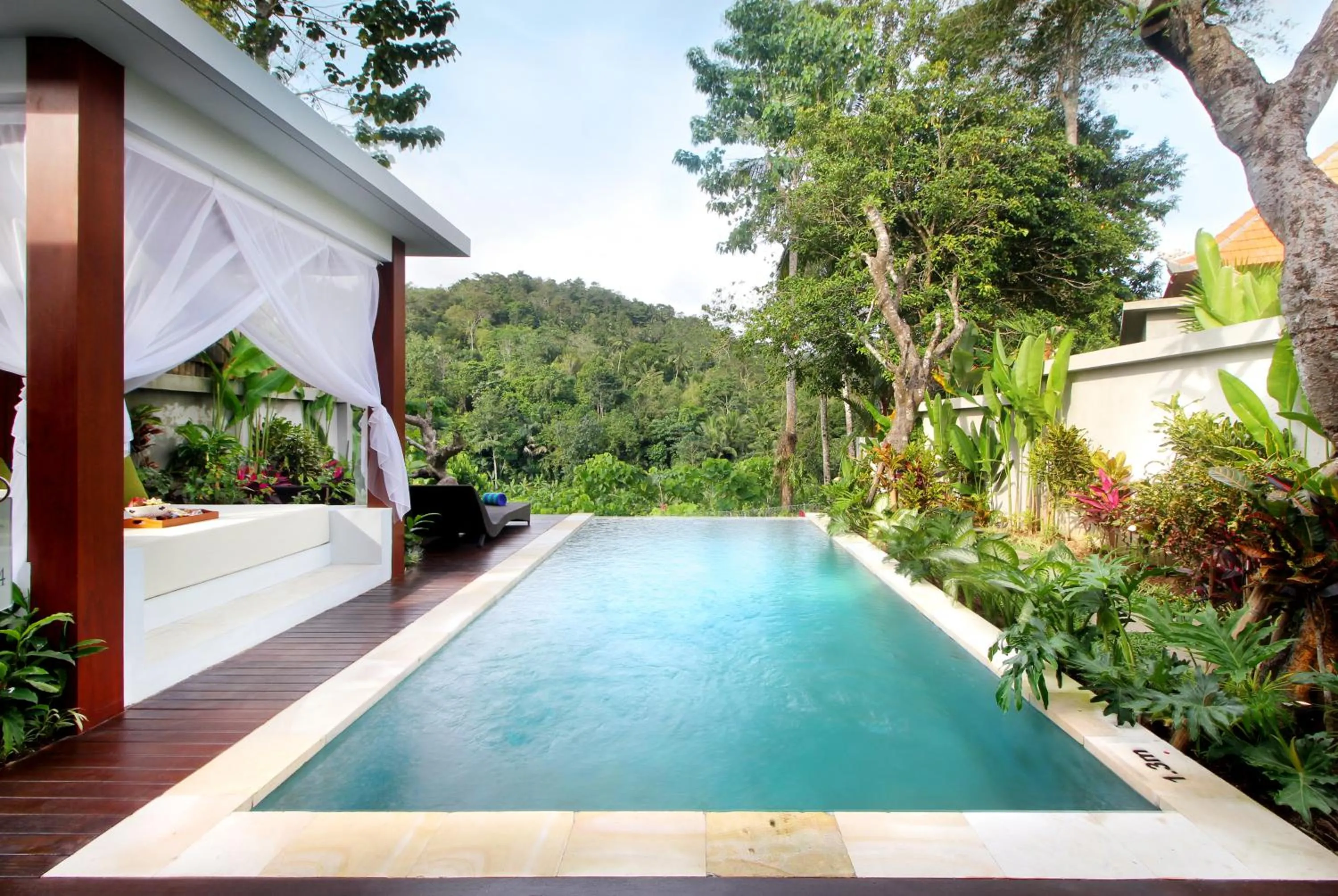 Pool view in The Sidemen Villa