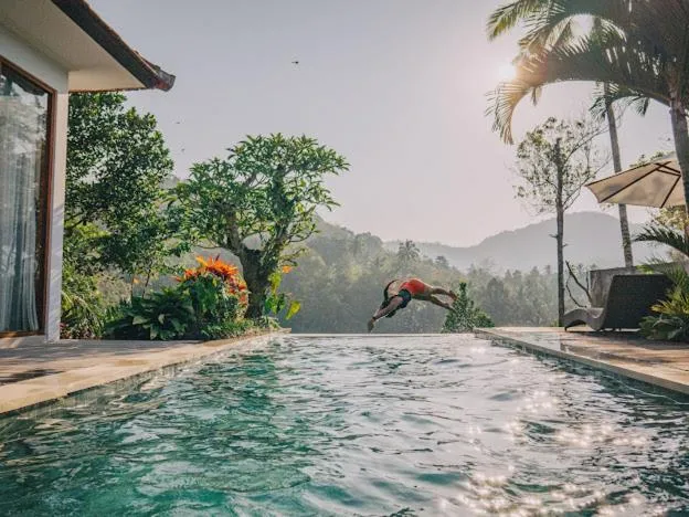 Swimming pool in The Sidemen Villa