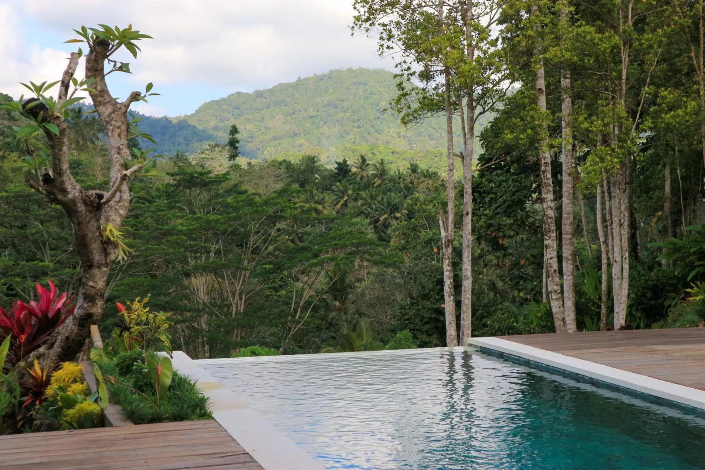 Pool view in The Sidemen Villa