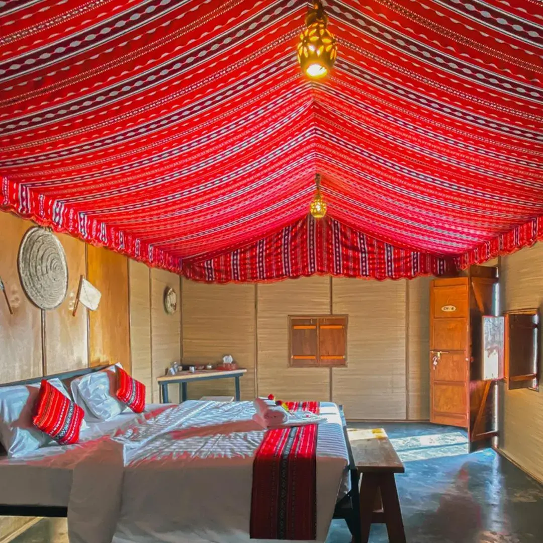 Bed in SAMA Al Areesh Desert Camp Bed in SAMA Al Areesh Desert Camp