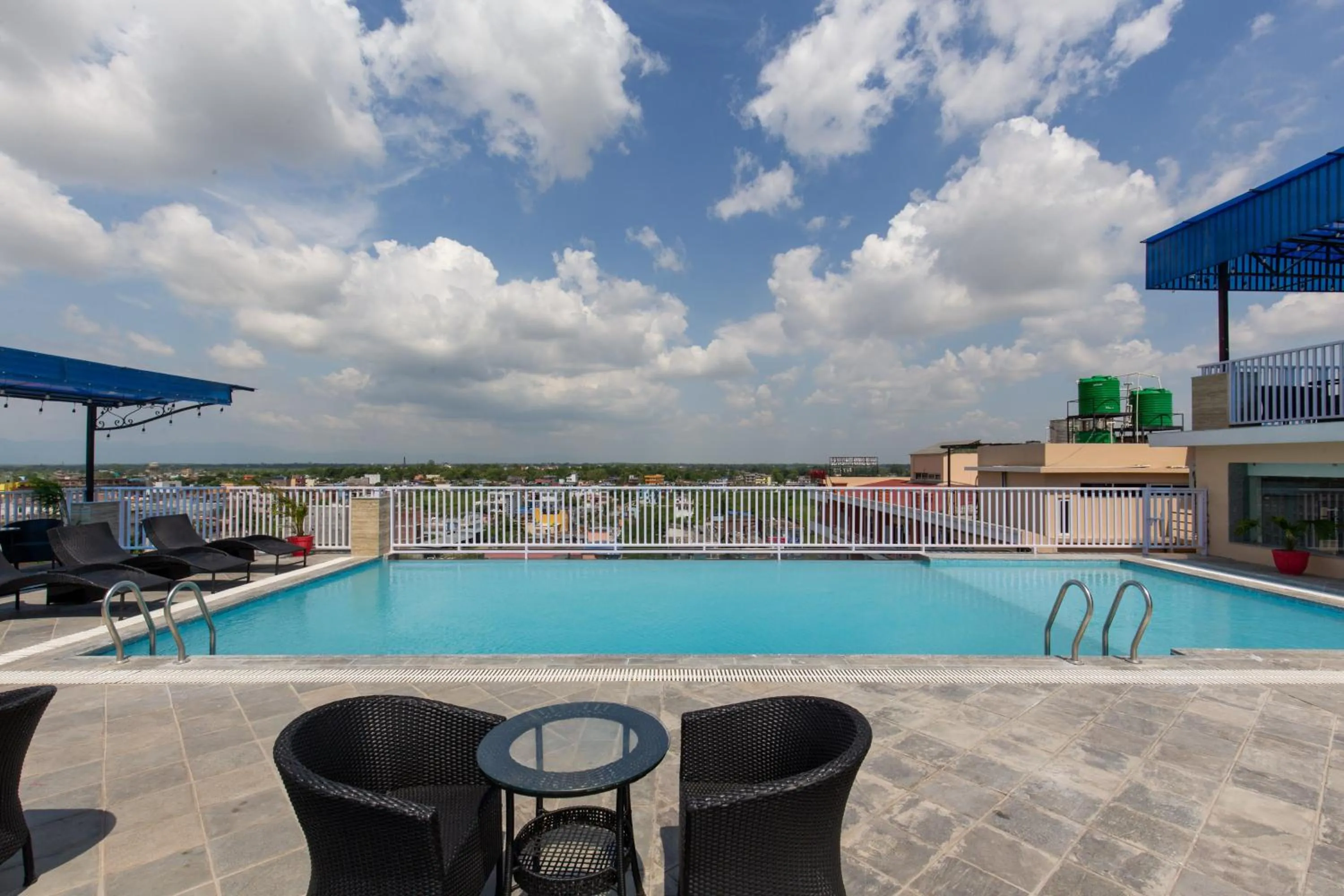 Pool view in Mourya Hotel