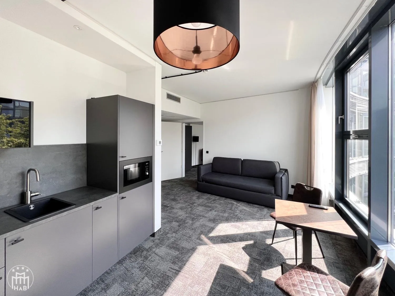 Kitchen or kitchenette in Hotel am Borsigturm