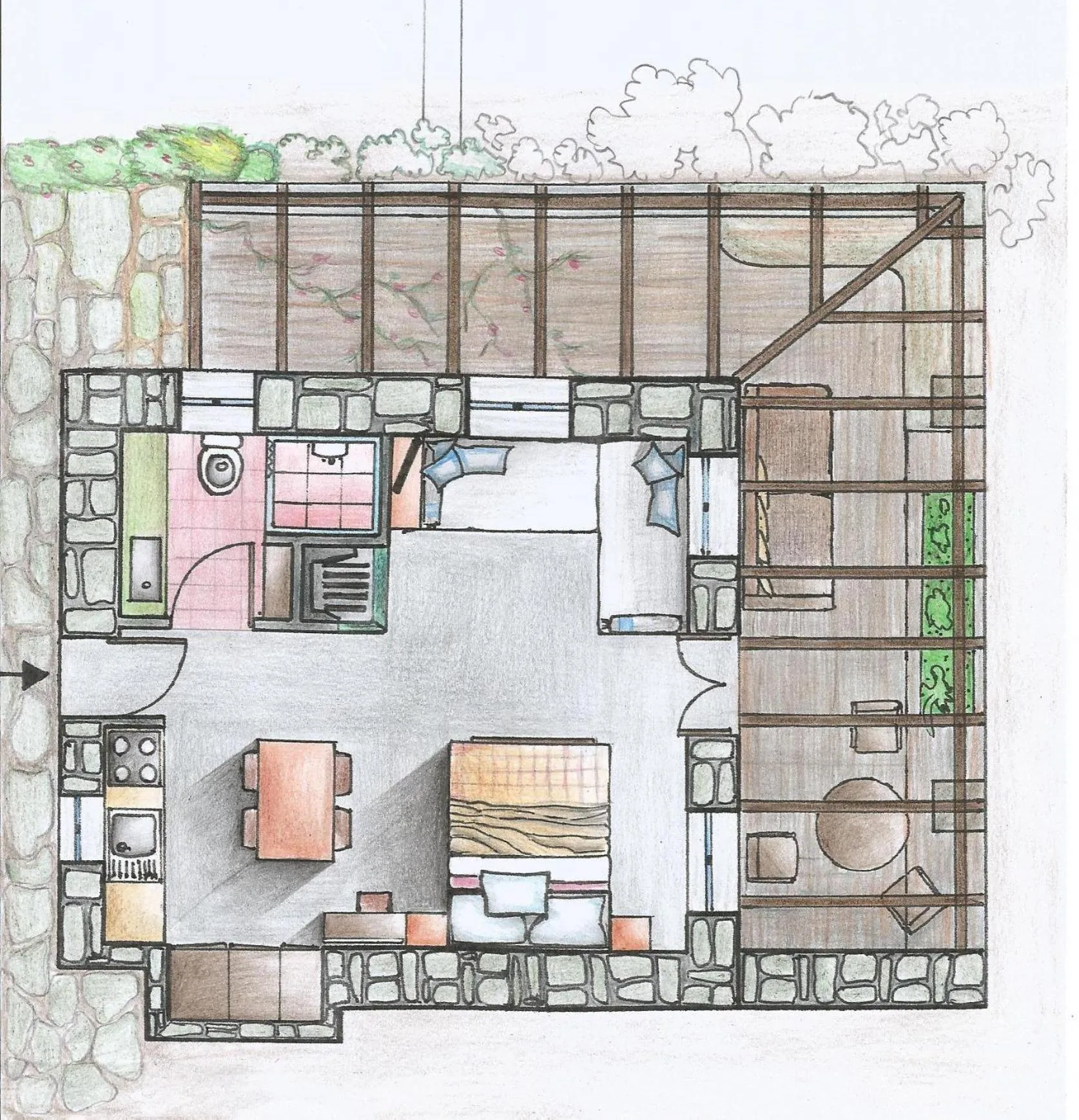 Floor plan in Aegean Castle Andros – Adults Only
