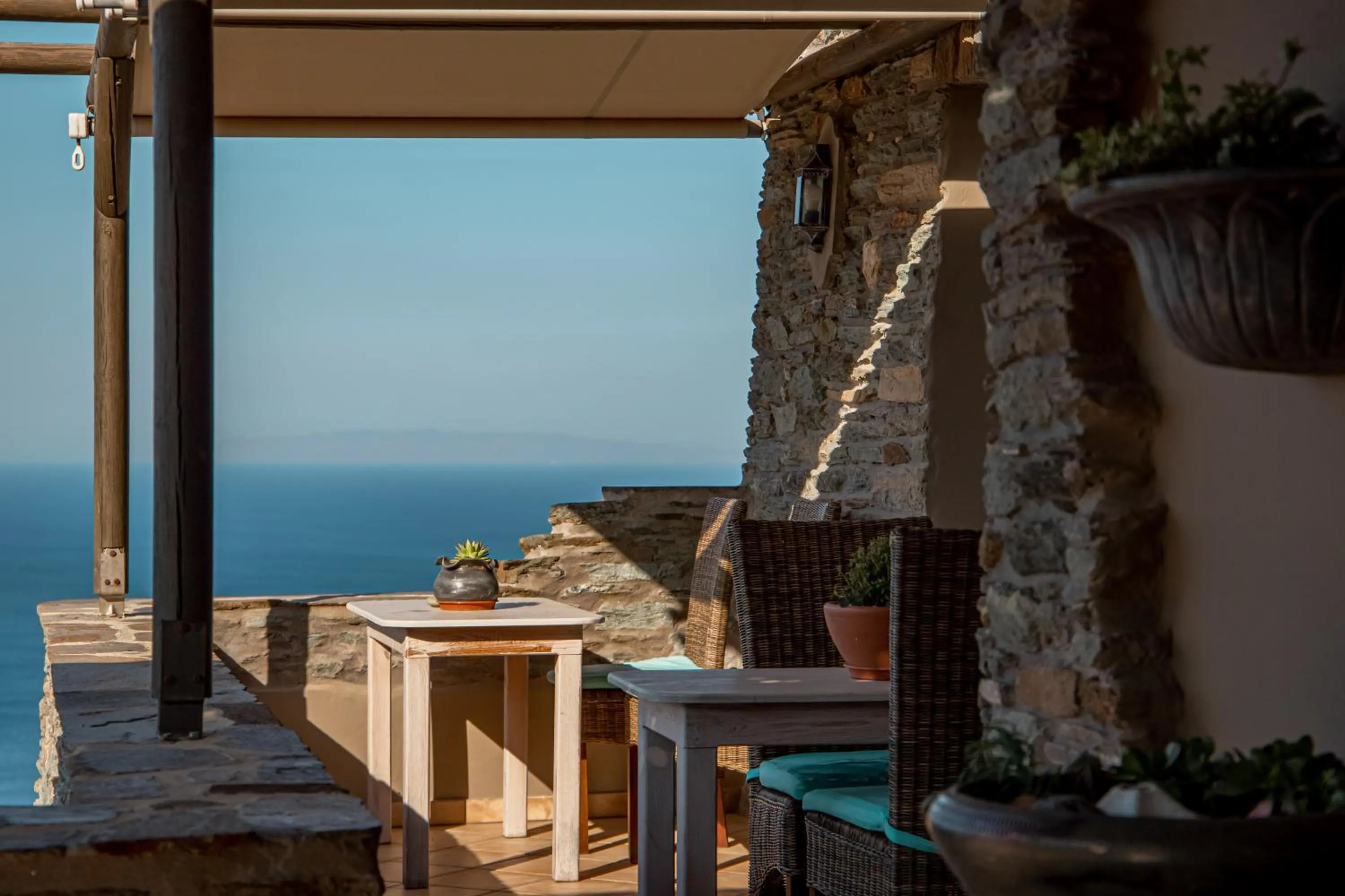 Balcony/Terrace in Aegean Castle Andros – Adults Only