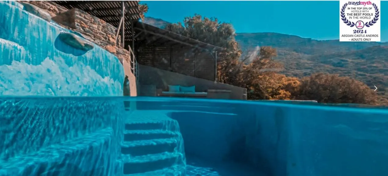 Swimming pool in Aegean Castle Andros – Adults Only
