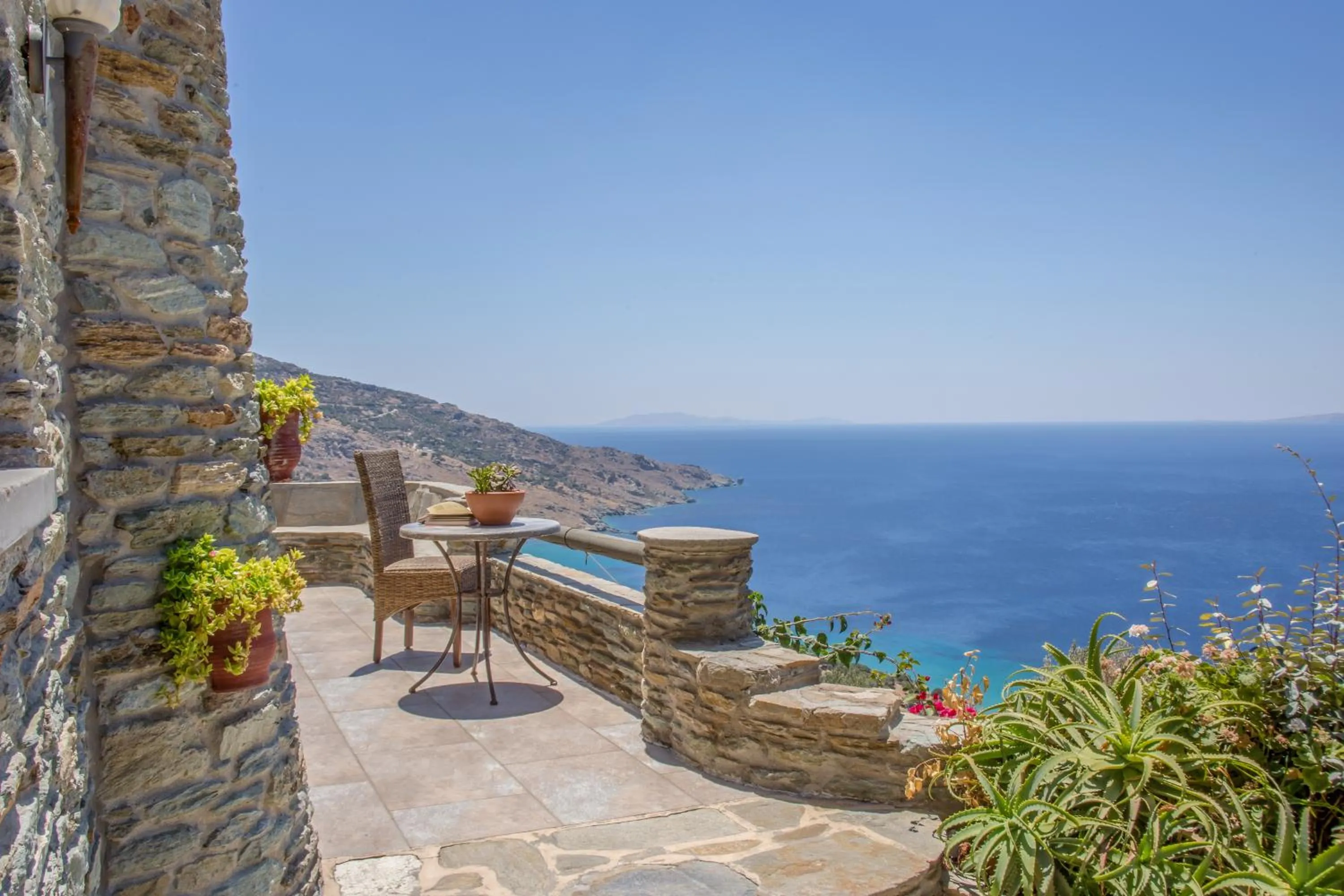Balcony/Terrace in Aegean Castle Andros – Adults Only