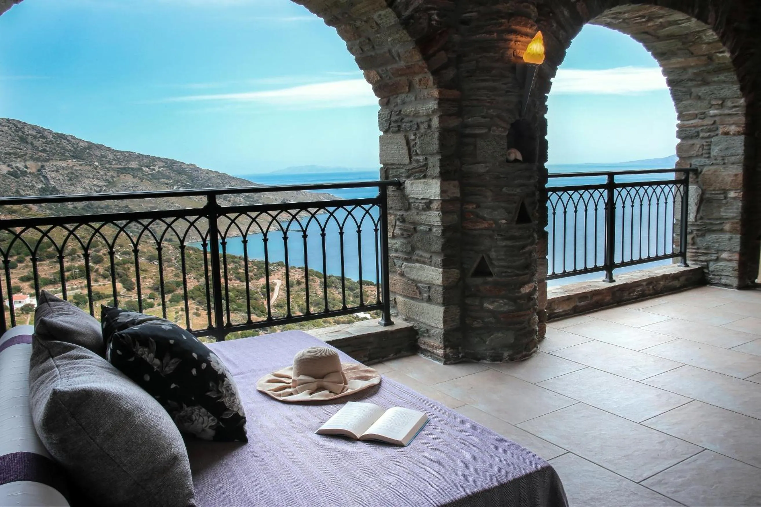 Balcony/Terrace in Aegean Castle Andros – Adults Only