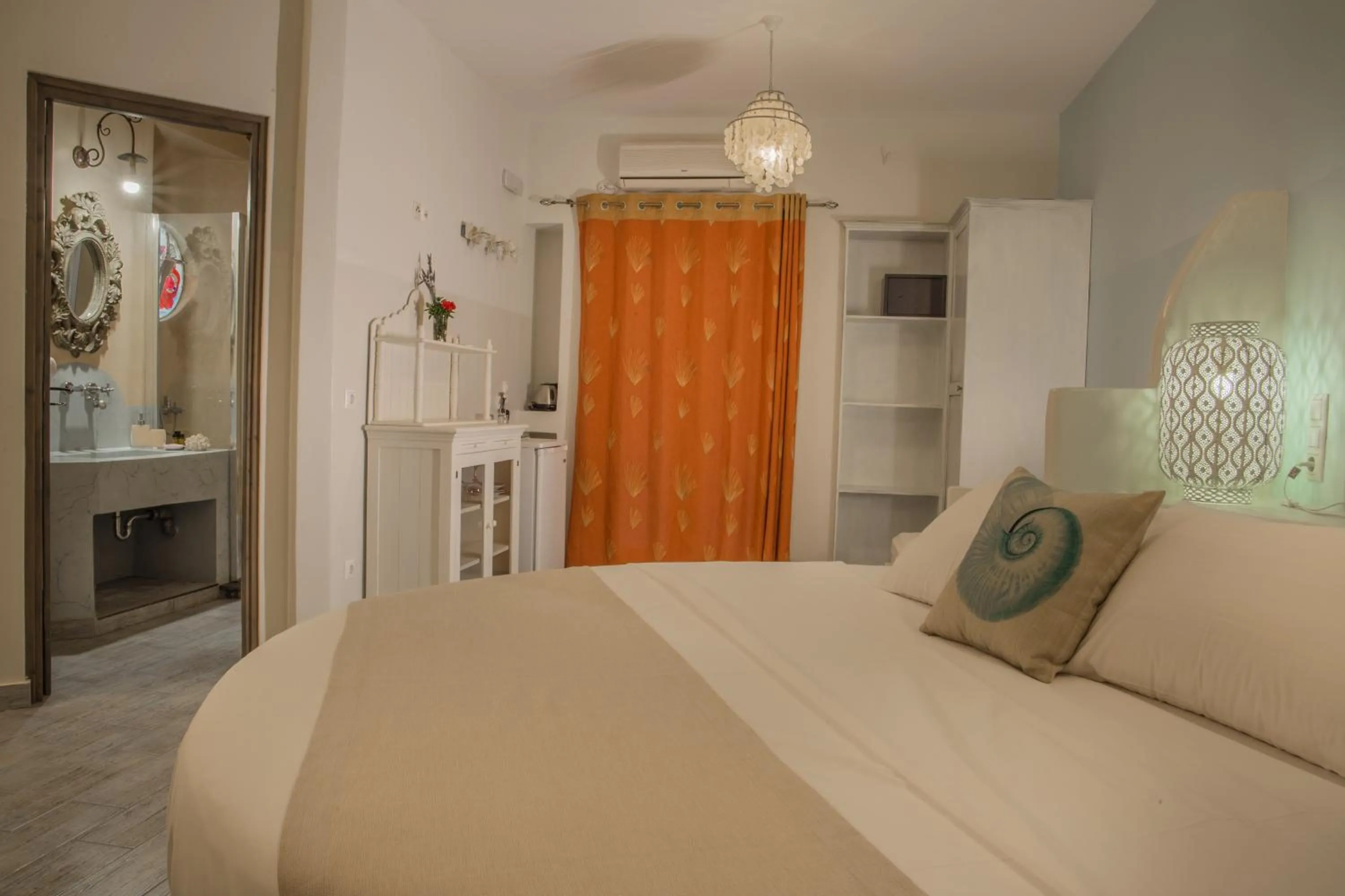 Bedroom, Bed in Aegean Castle Andros – Adults Only