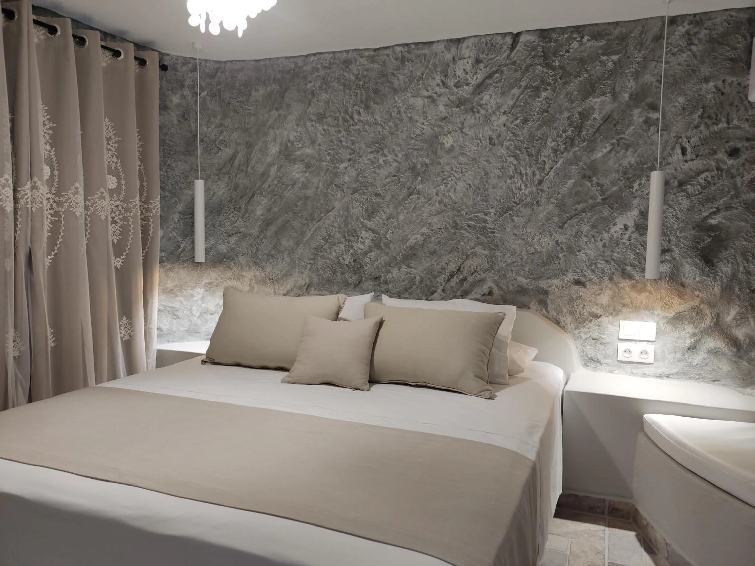 Bed in Aegean Castle Andros – Adults Only