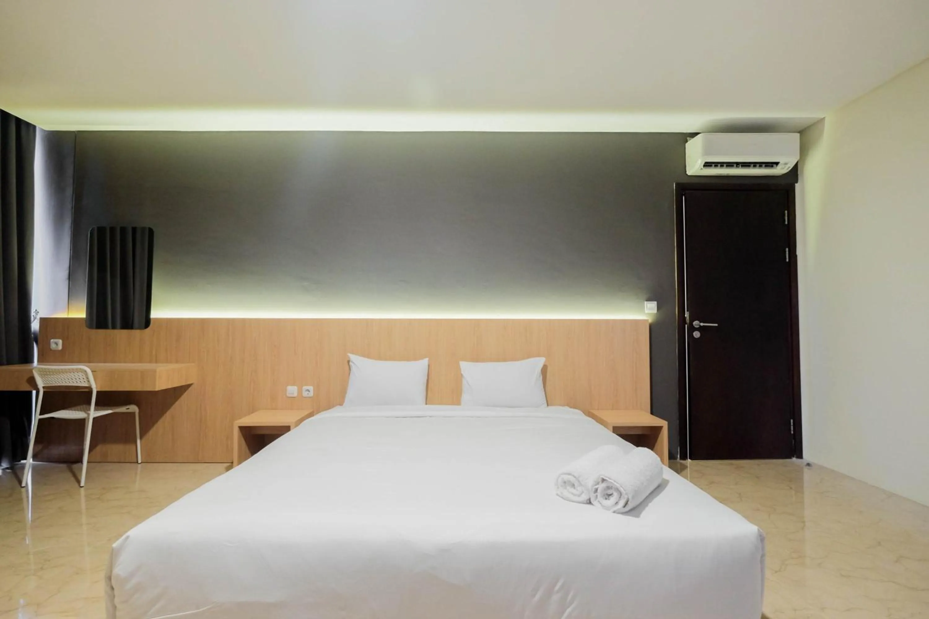 Bed in Comfy 3BR at L'Avenue Apartment Pancoran By Travelio