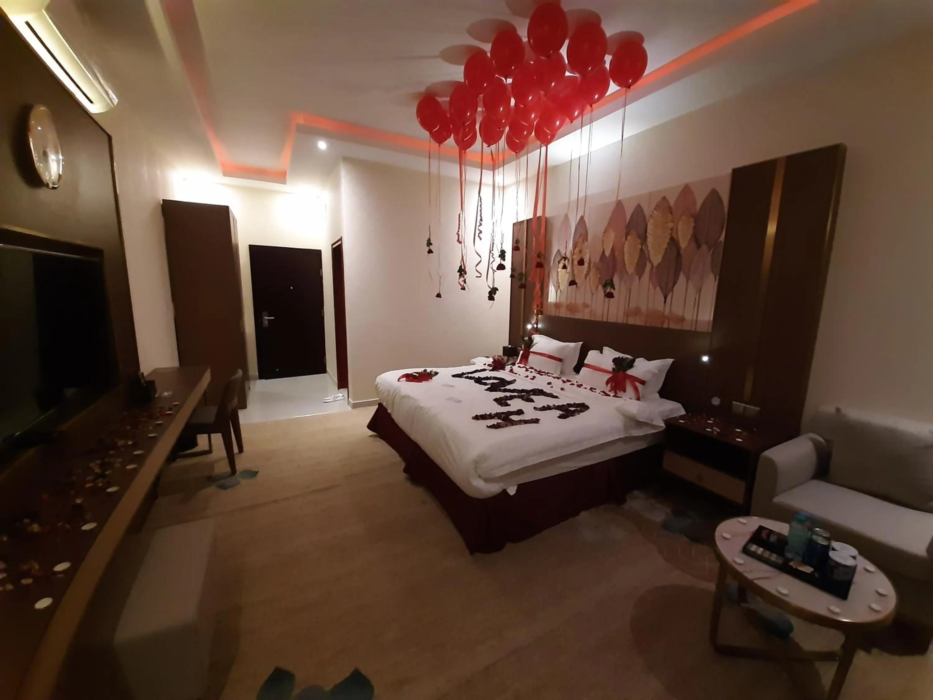 Bed in Qasr Alshamal Hotel