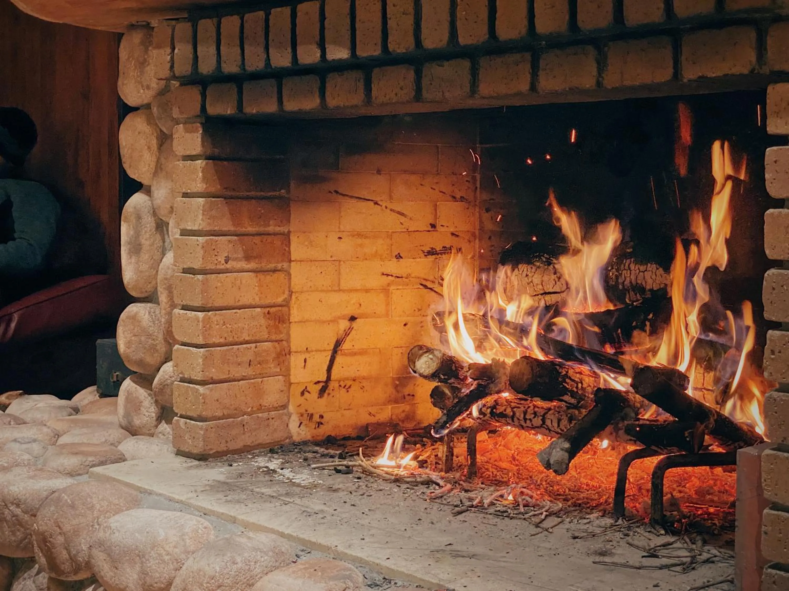 fireplace in Apricot Pension