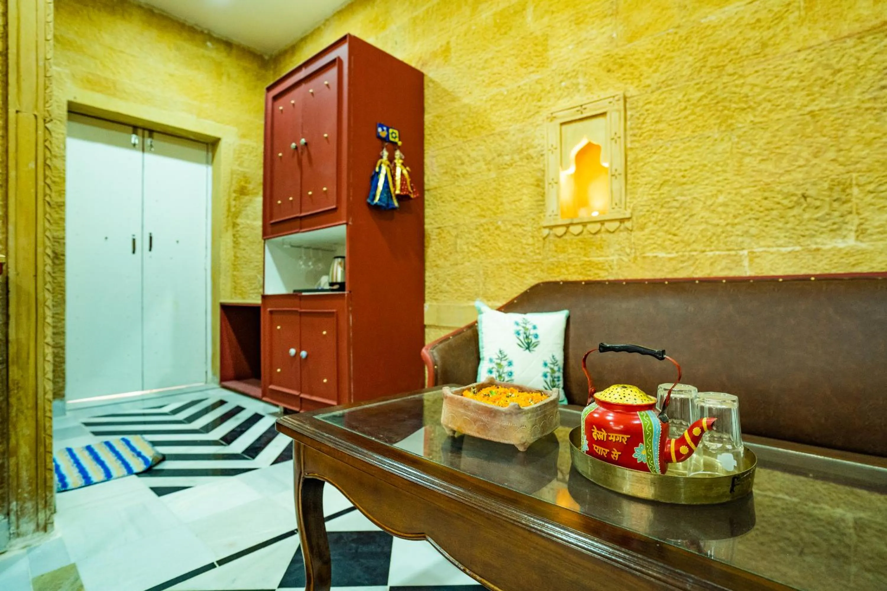 Seating area in Bhim Kothi