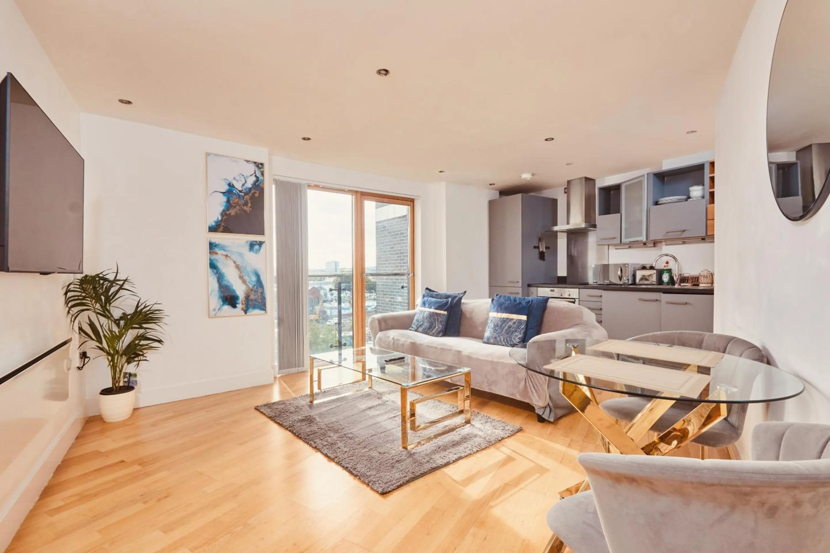 Living room in Modern Leeds City Apartment