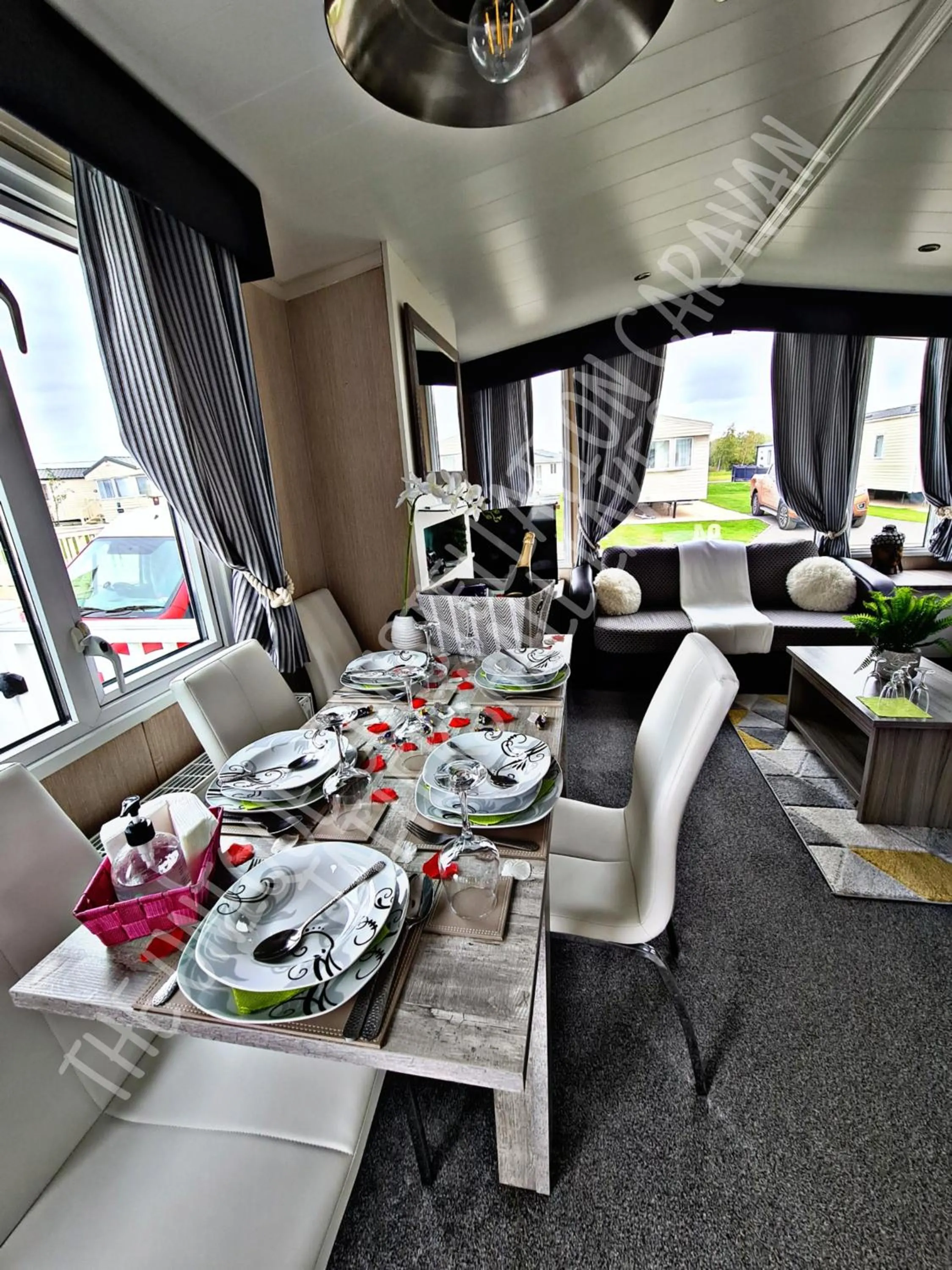 Dining area in Tattershall Luxury Hot Tub Caravan