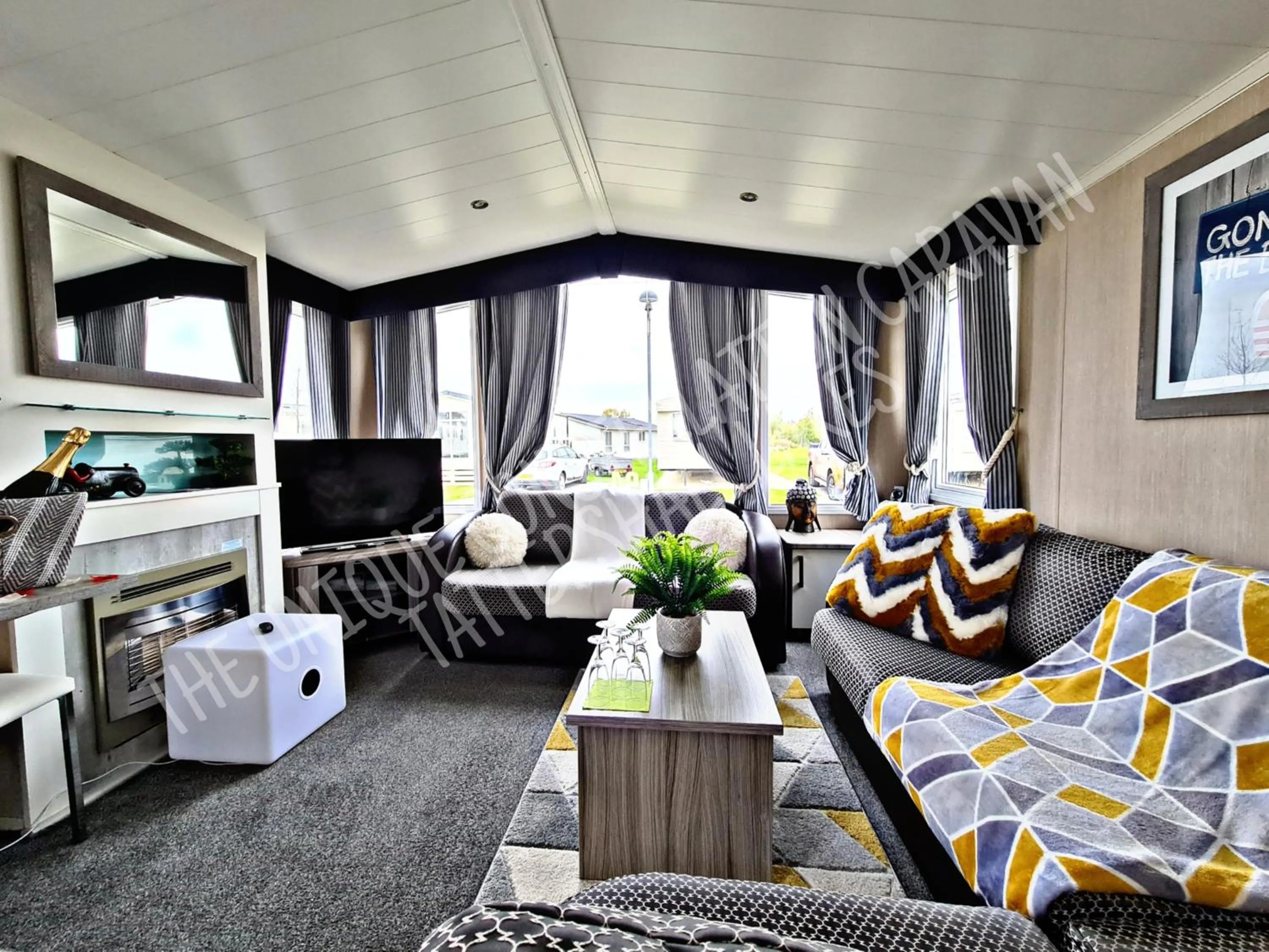 Living room in Tattershall Luxury Hot Tub Caravan