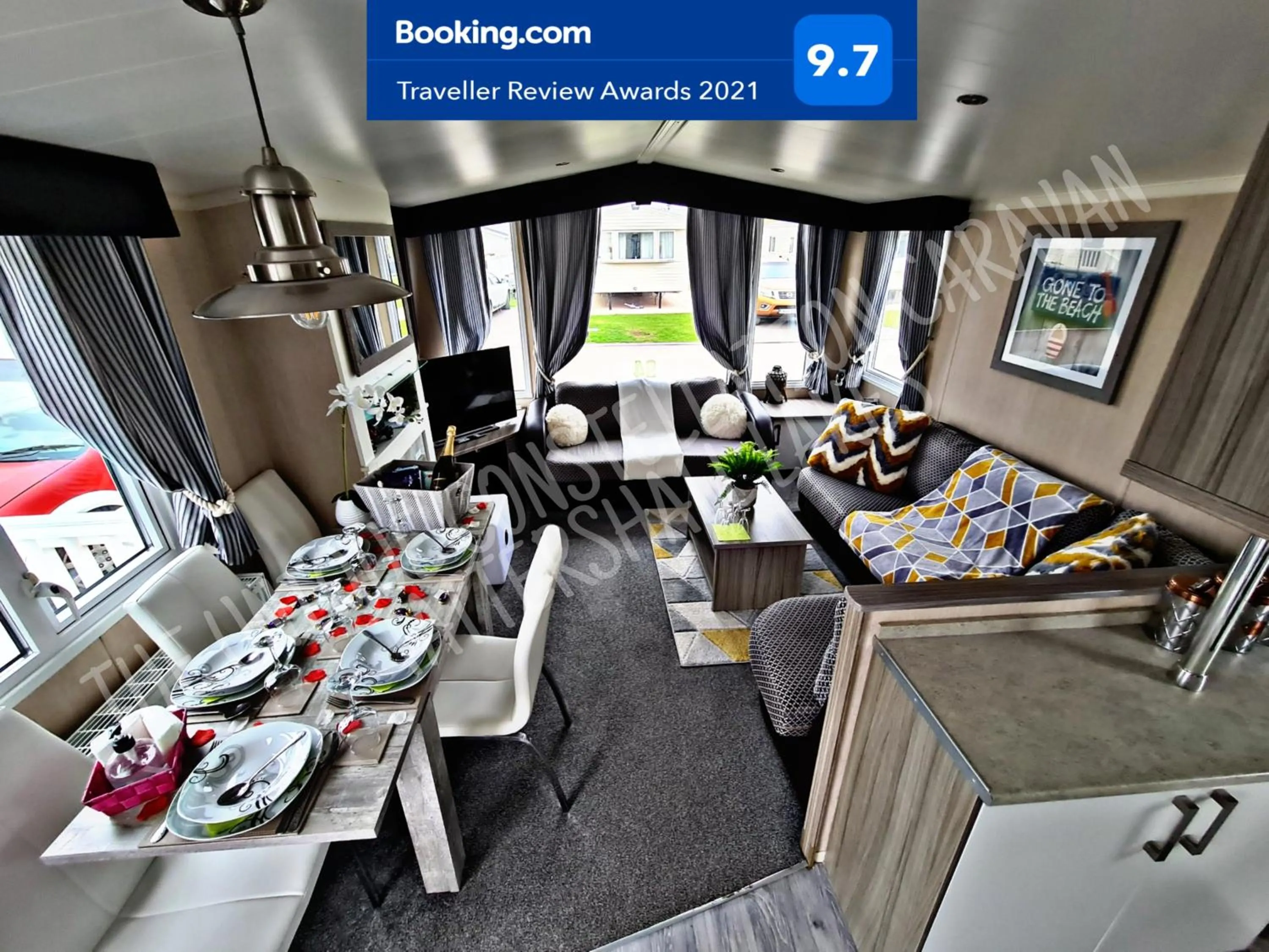 Living room in Tattershall Luxury Hot Tub Caravan