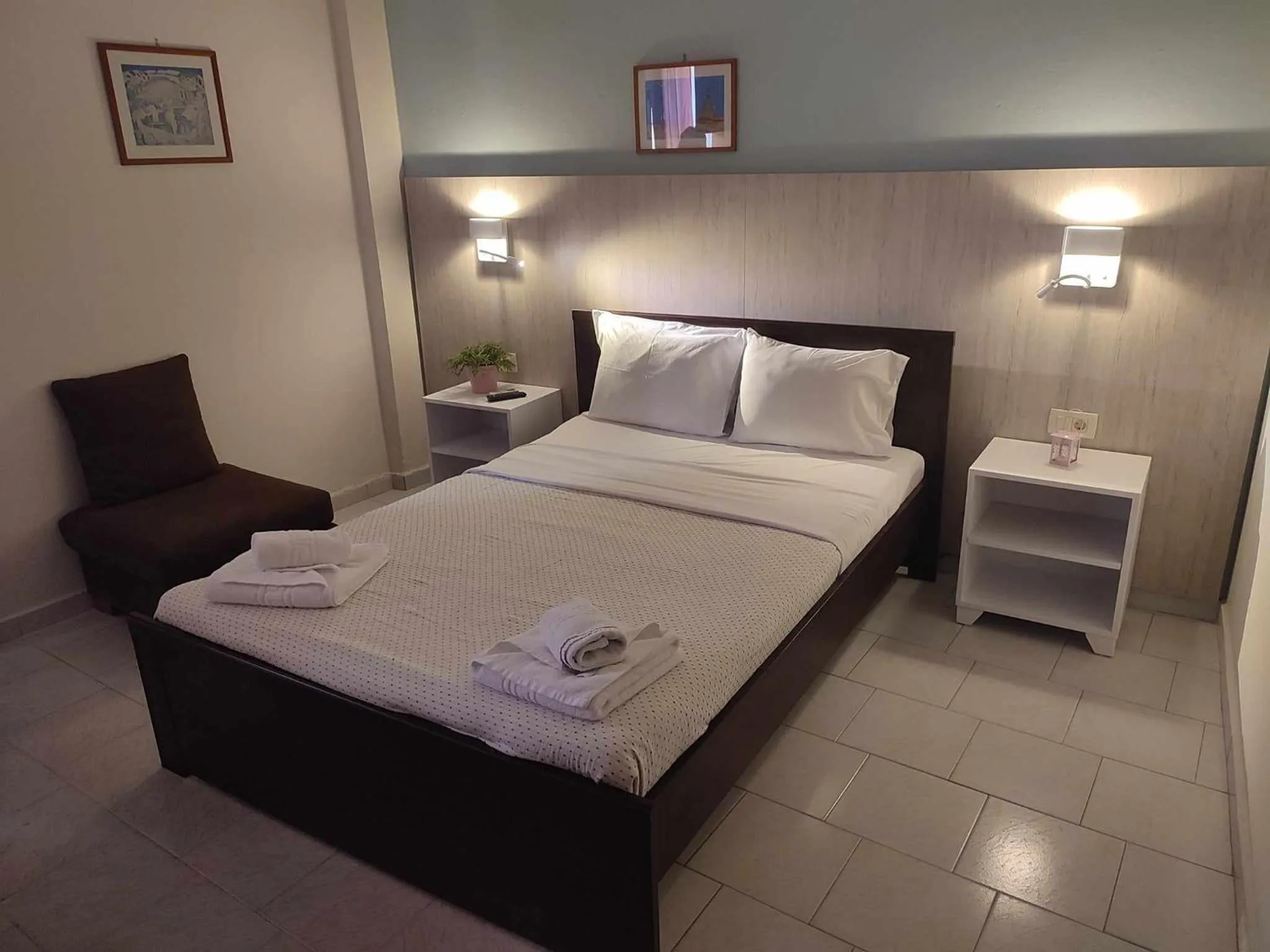 Bed in Posidonio Hotel