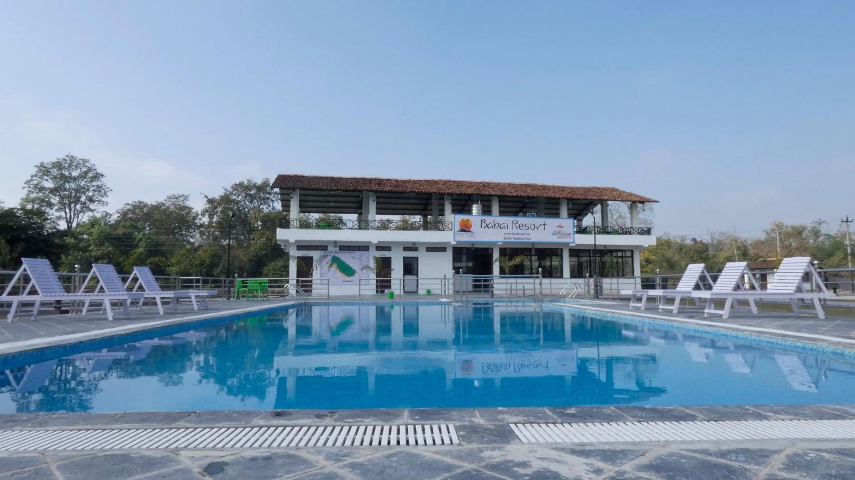 Swimming pool in Babai Resort Pvt Ltd