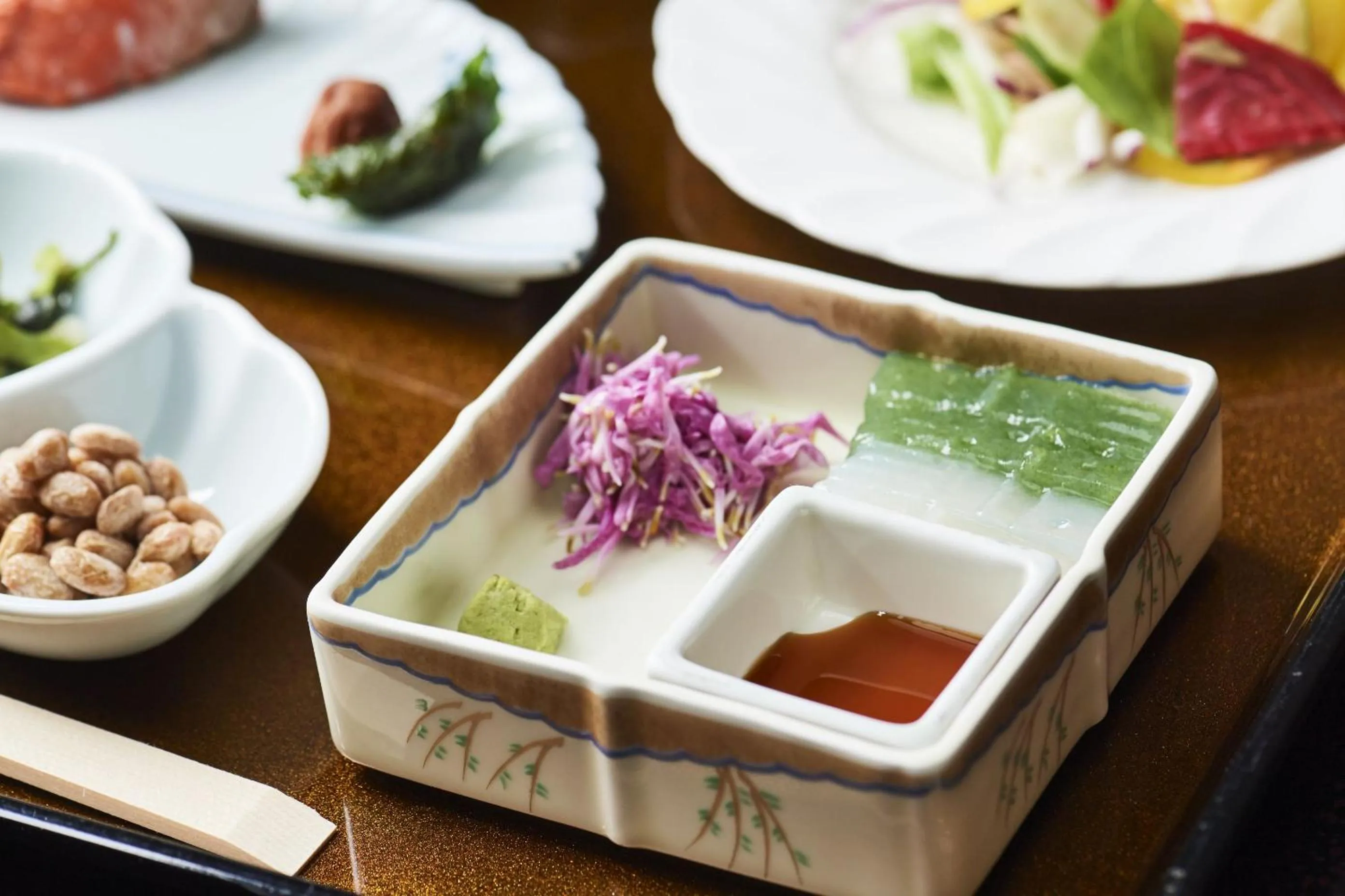Asian breakfast in Takamiya Ryokan Sagiya Sansorai