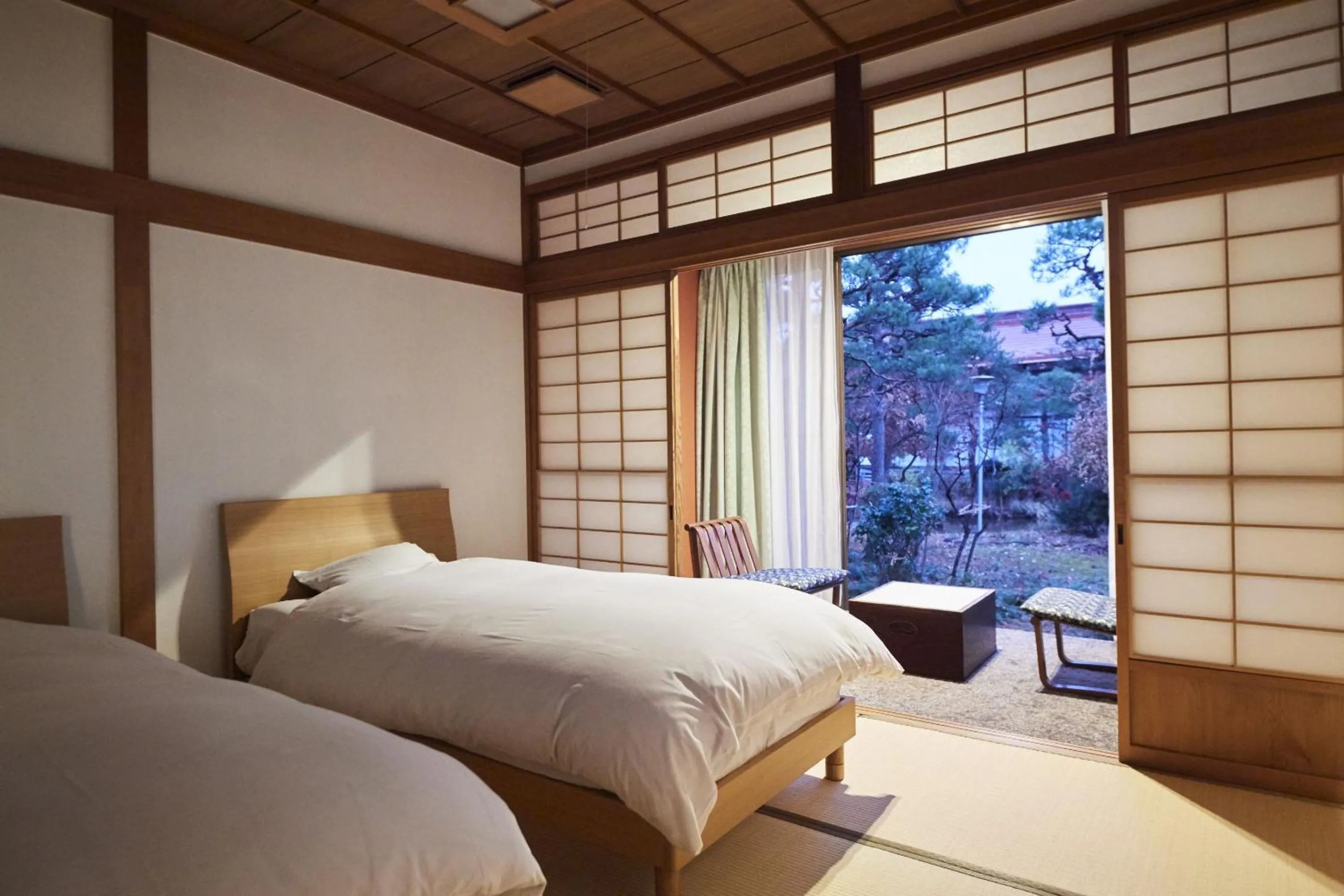 Bed in Takamiya Ryokan Sagiya Sansorai