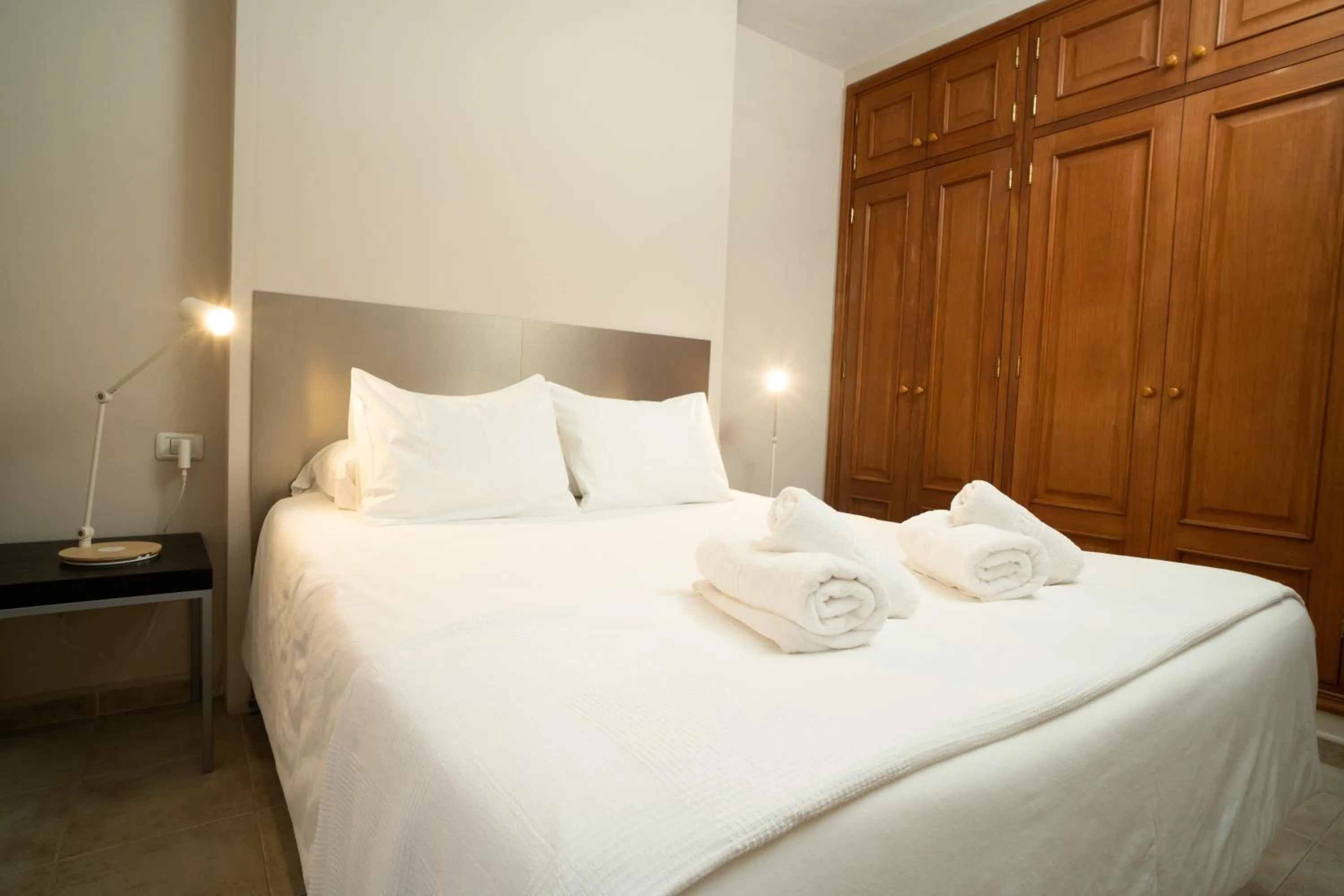 Bed in Holiday House Penthouse in La Gomera