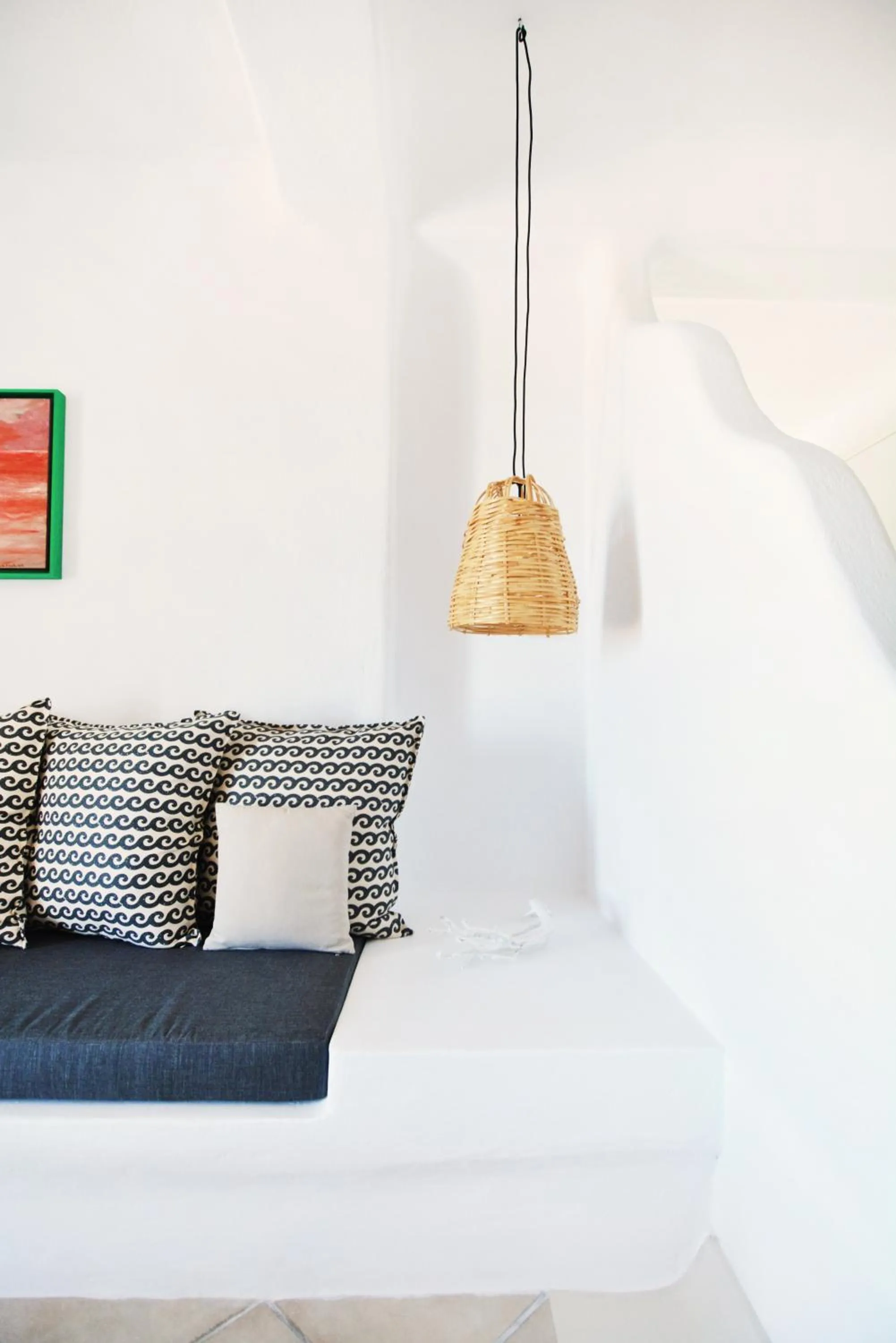 Living room, Bed in Sea Breeze Mykonos