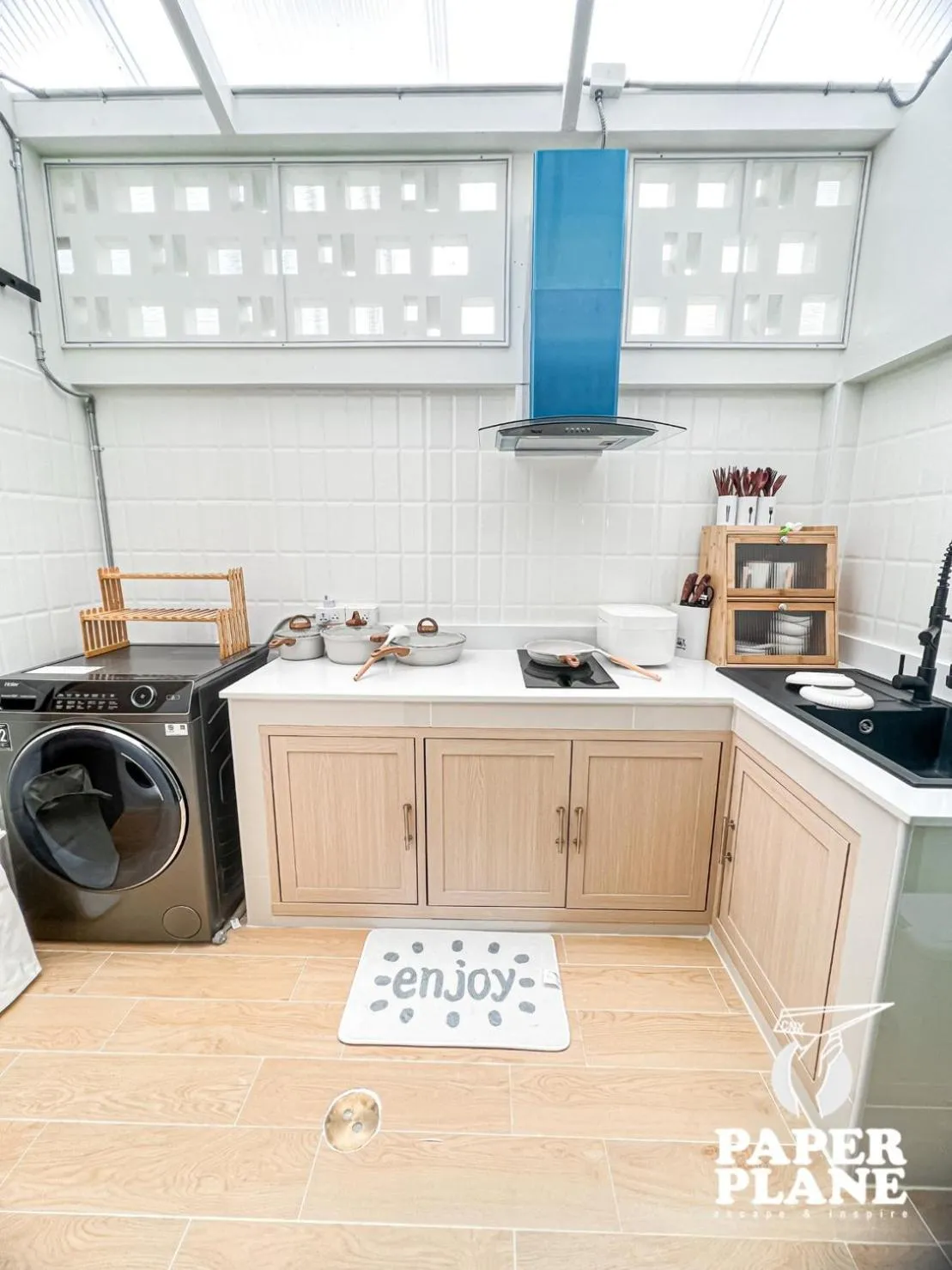 kitchen in PaperPlaneCNX @ Haiya - 3 Storey Flowery Loft