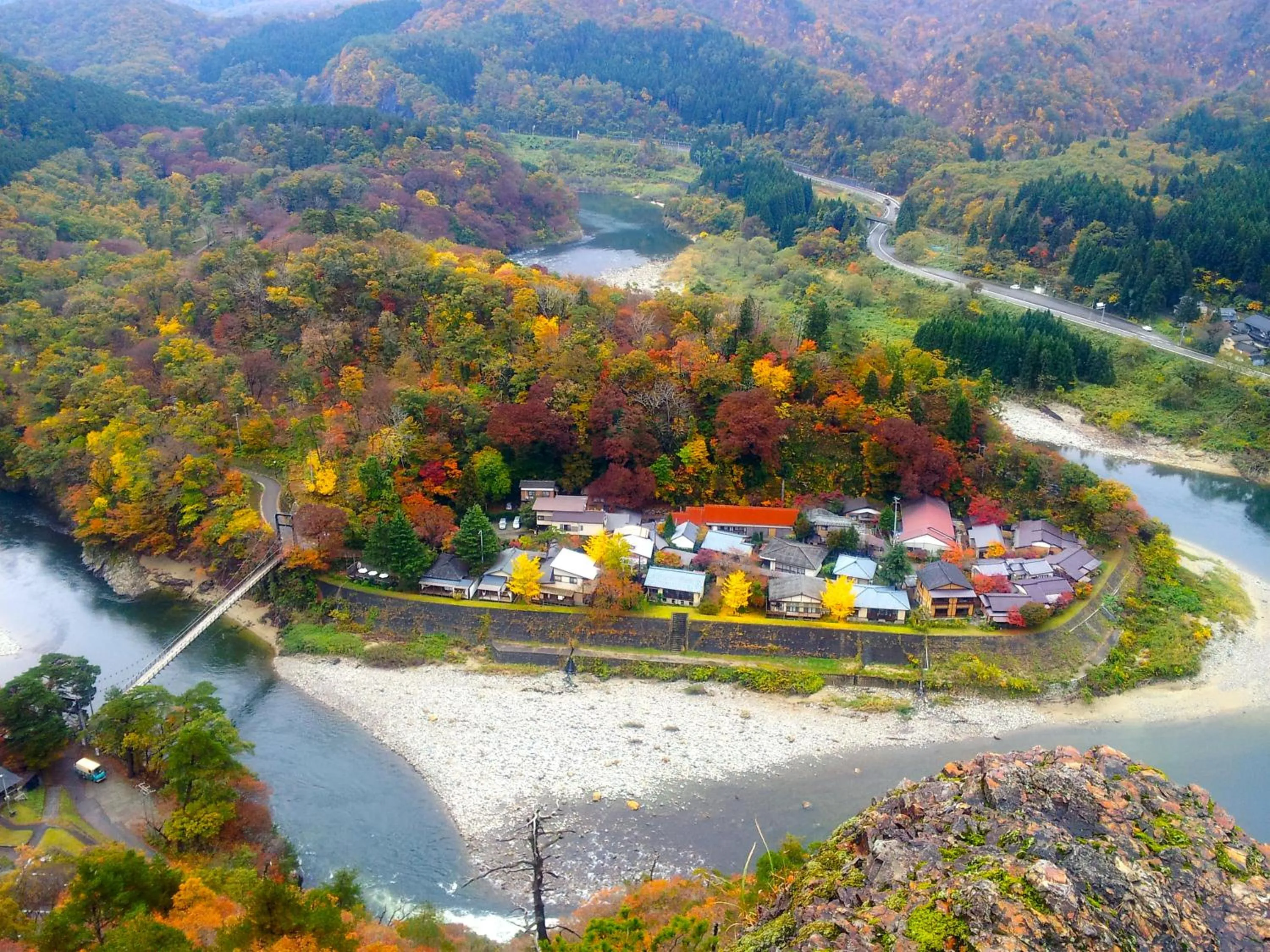 Bird's eye view in Takanosukan
