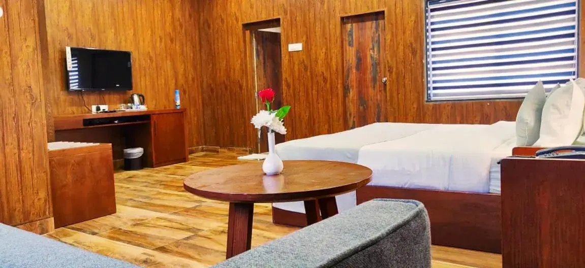 Bed in Aranya Resort by Mrugavani Bed in Aranya Resort by Mrugavani