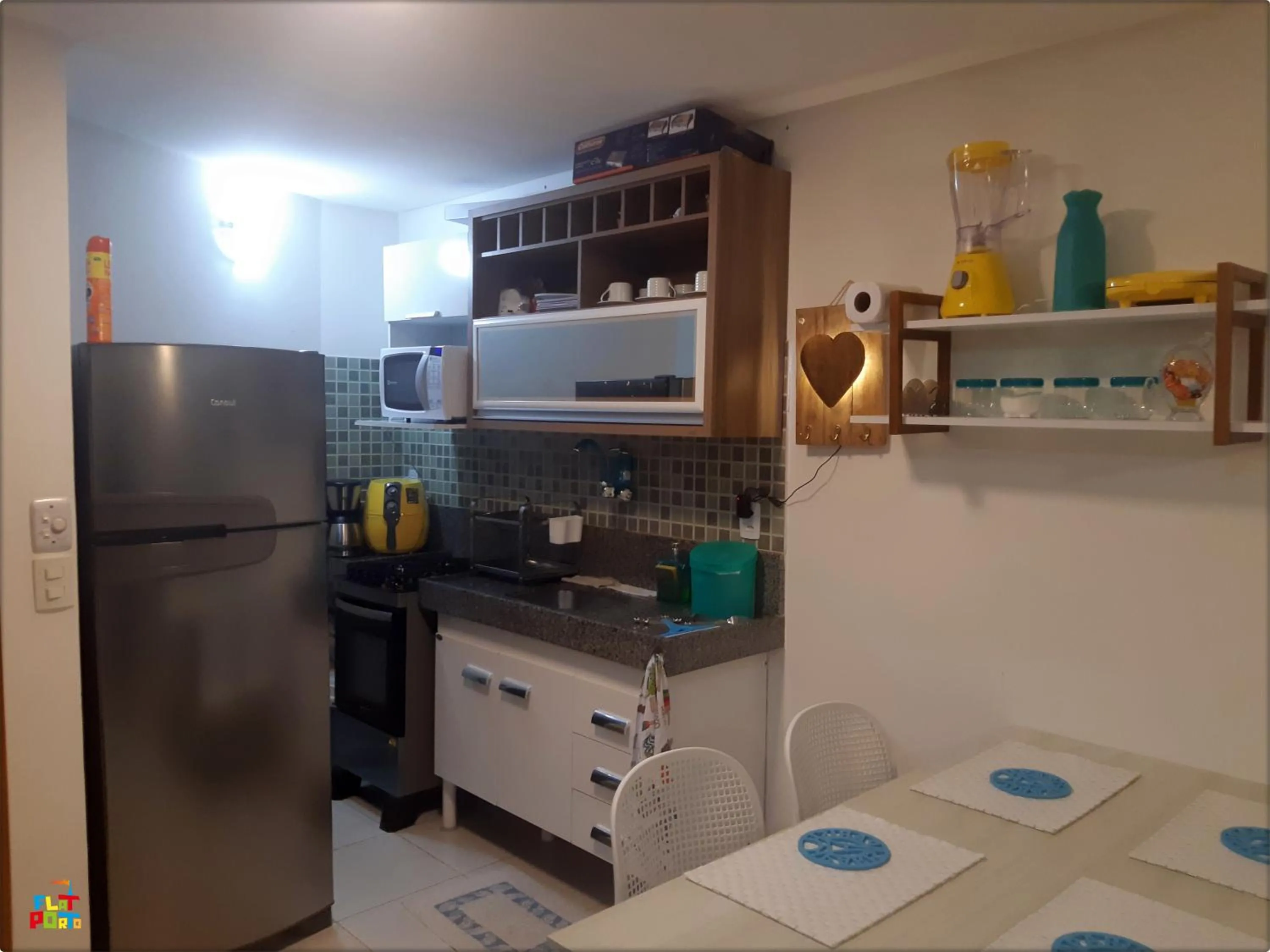 Kitchen or kitchenette in Apartamento Beira mar Praia dos Caneiros