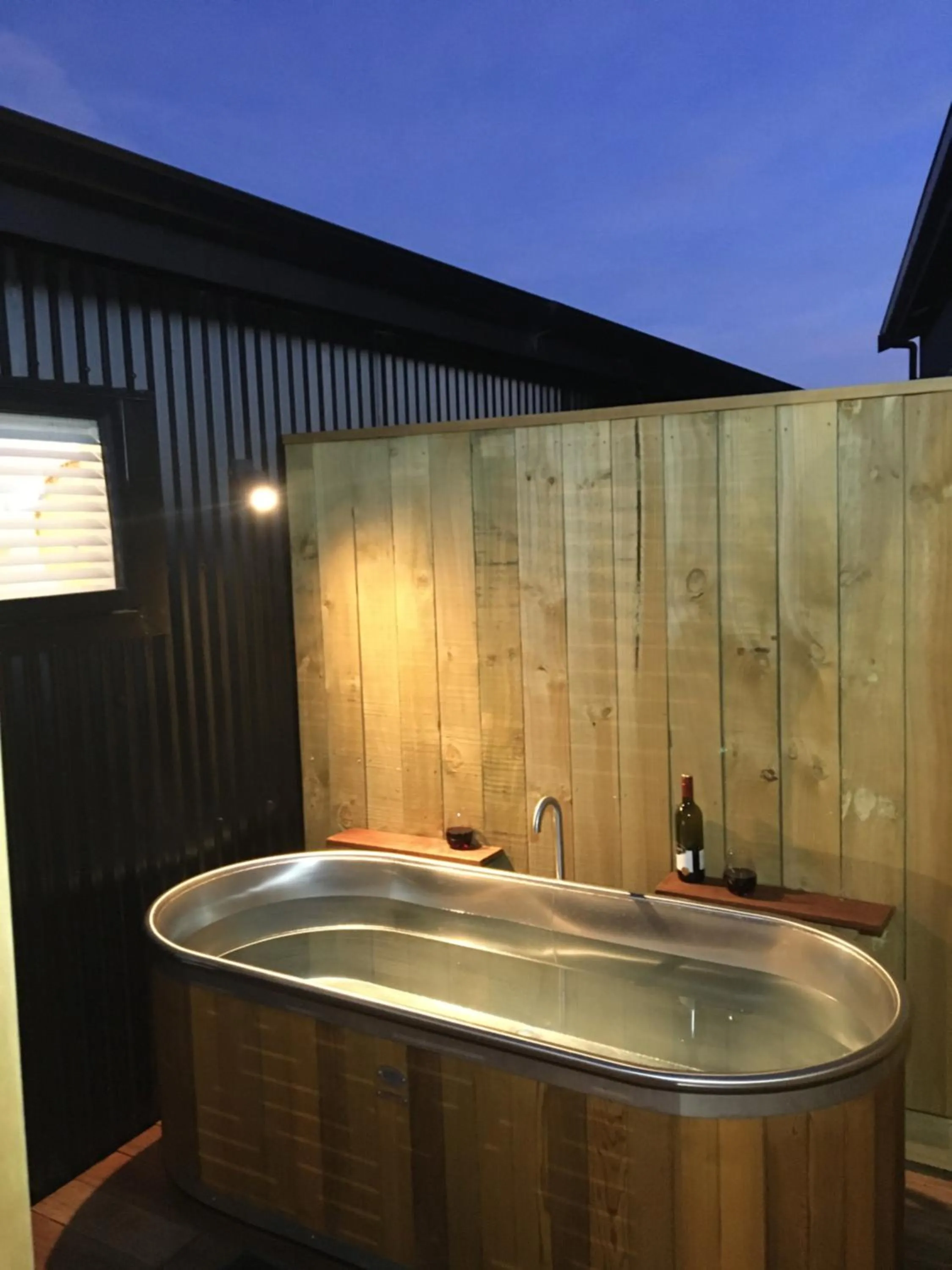 Hot Tub in Skylight House with Stunning Outdoor Bath