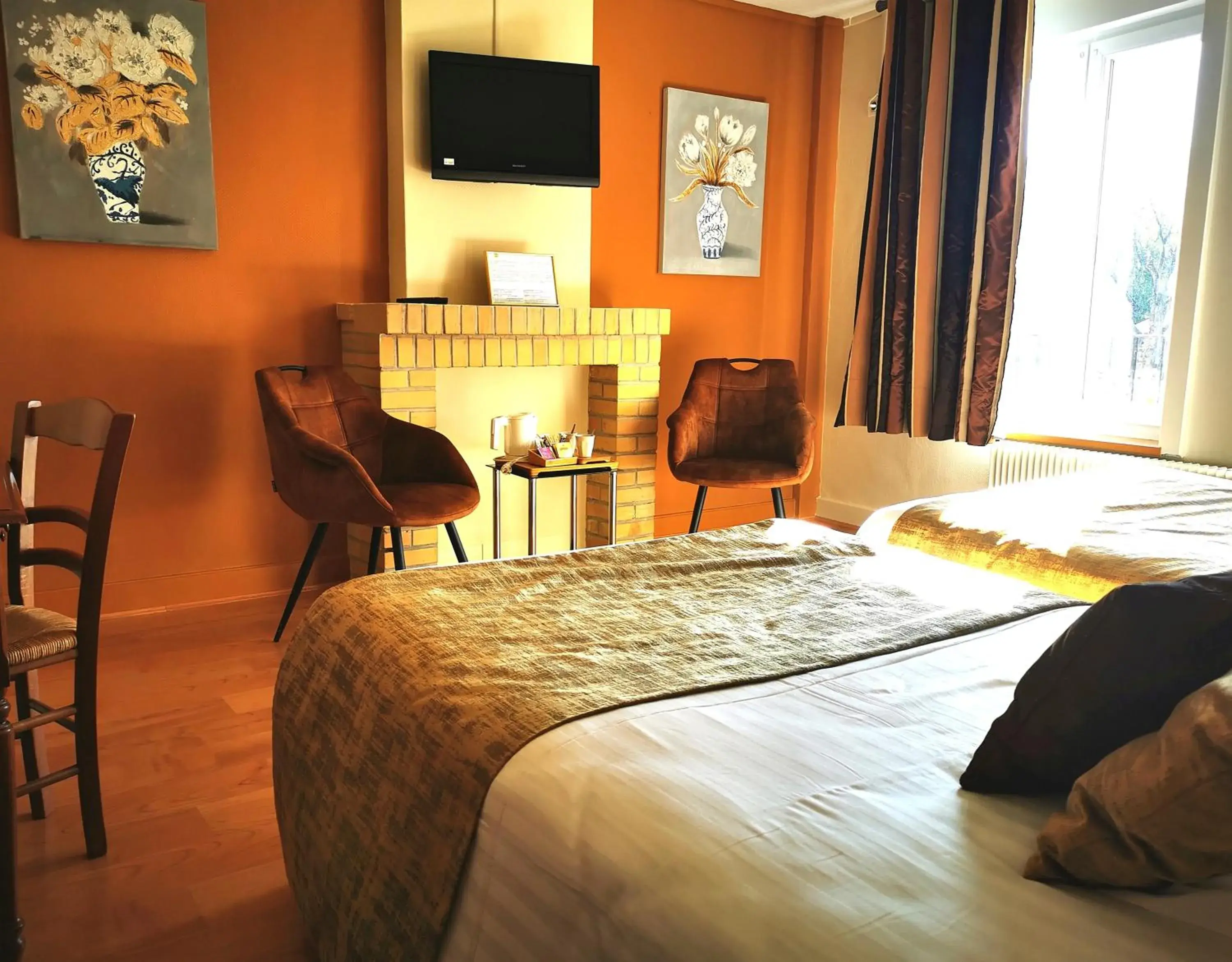 Bed in Logis La Sapinière Bed in Logis La Sapinière