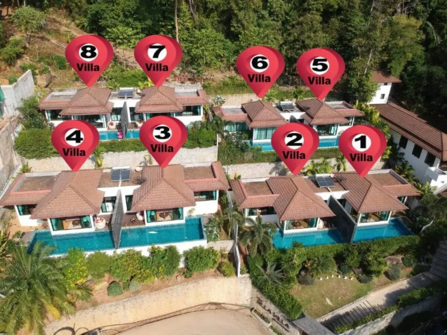 Bird's eye view in Silla Villa Kata Beach Bird's eye view in Silla Villa Kata Beach