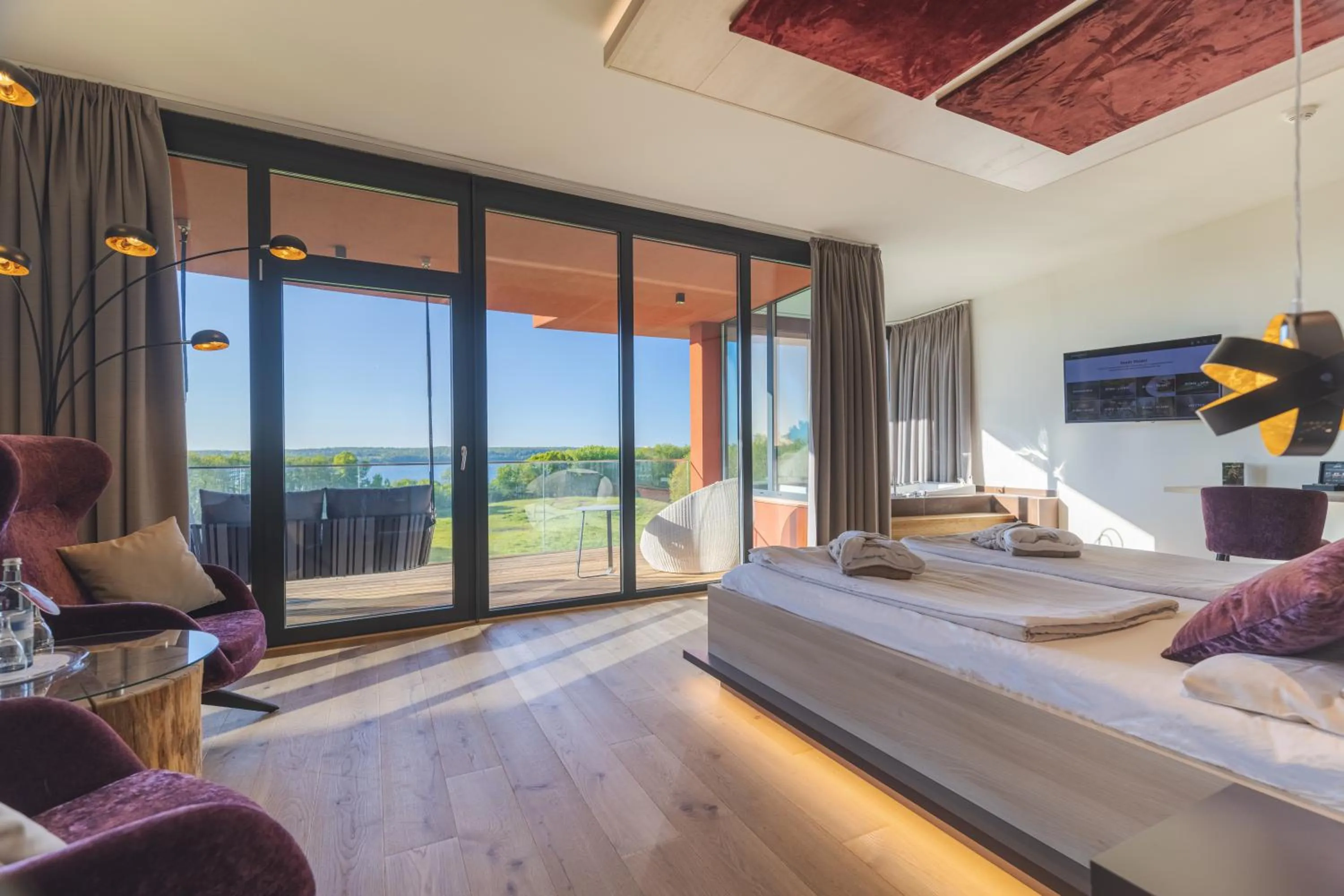 Balcony/Terrace, Bed in Bornmühle