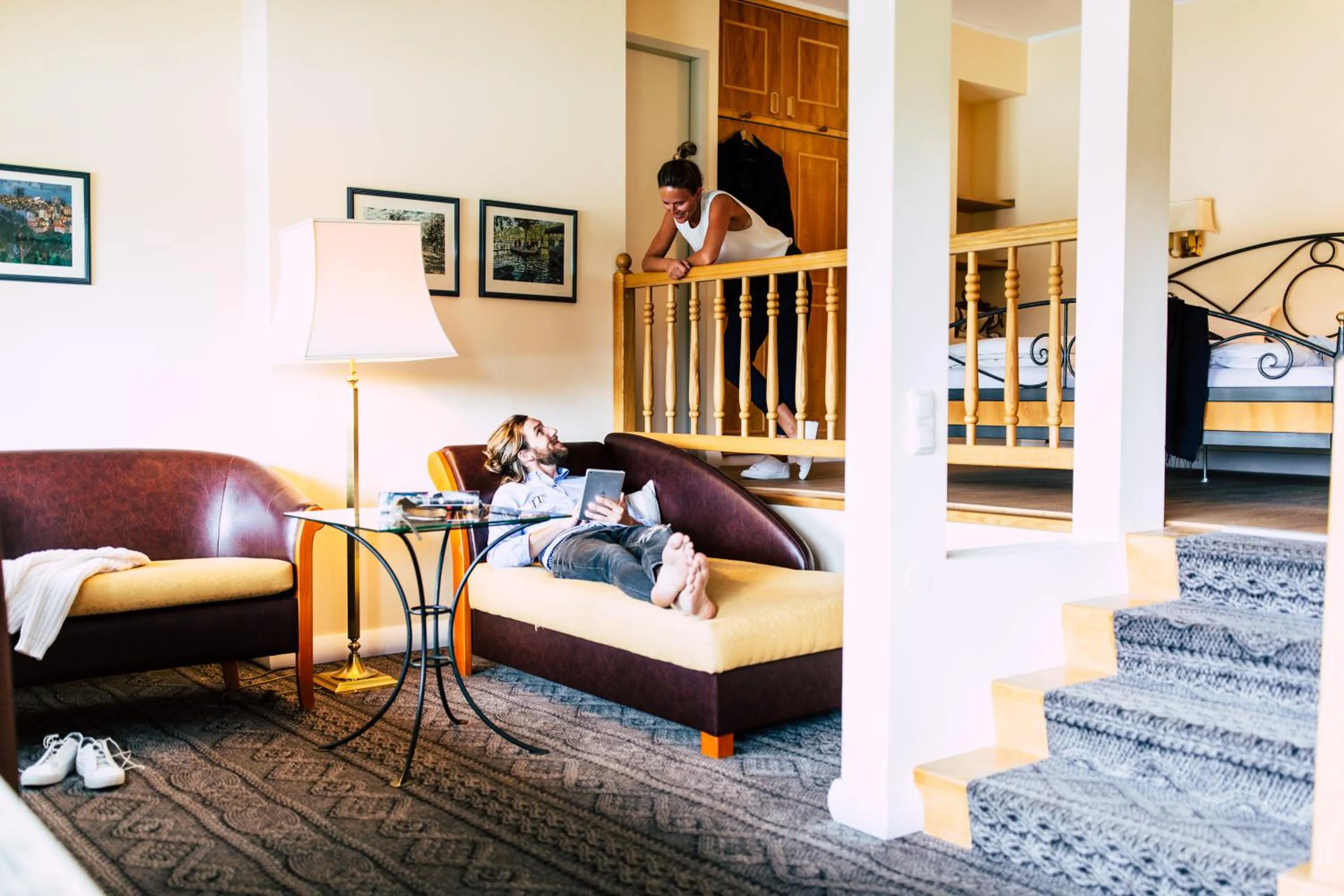 Living room, Bed in Hotel Terrassenhof