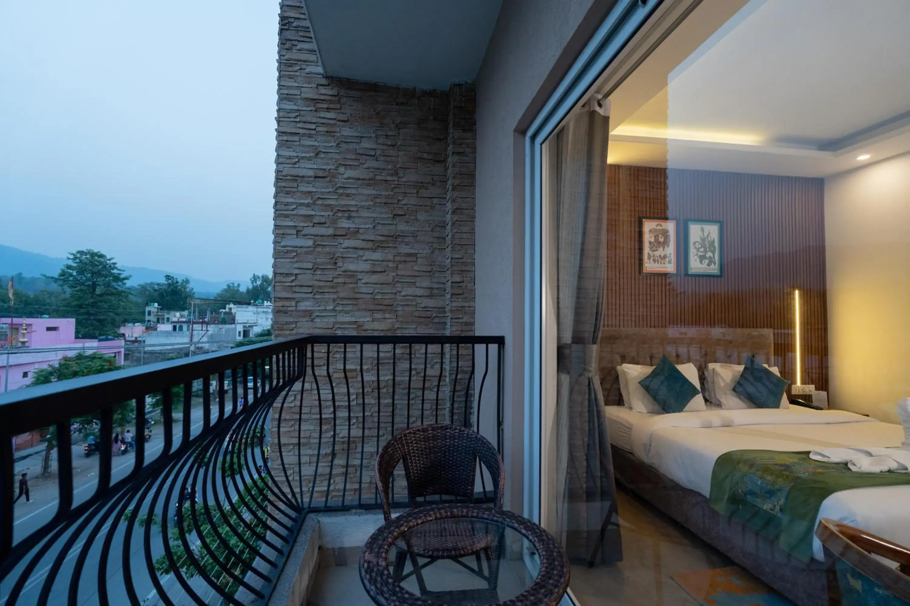 View (from property/room), Bed in HOLYWATER Hotel by Ganga Kinare #150 mts from Ganga Ghat Rishikesh View (from property/room), Bed in HOLYWATER Hotel by Ganga Kinare #150 mts from Ganga Ghat Rishikesh