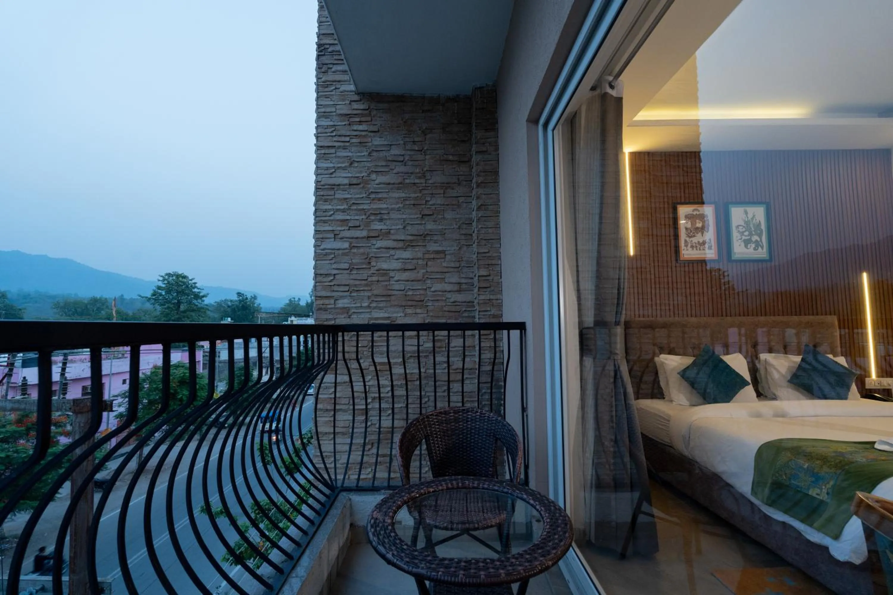 View (from property/room), Bed in HOLYWATER Hotel by Ganga Kinare #150 mts from Ganga Ghat Rishikesh