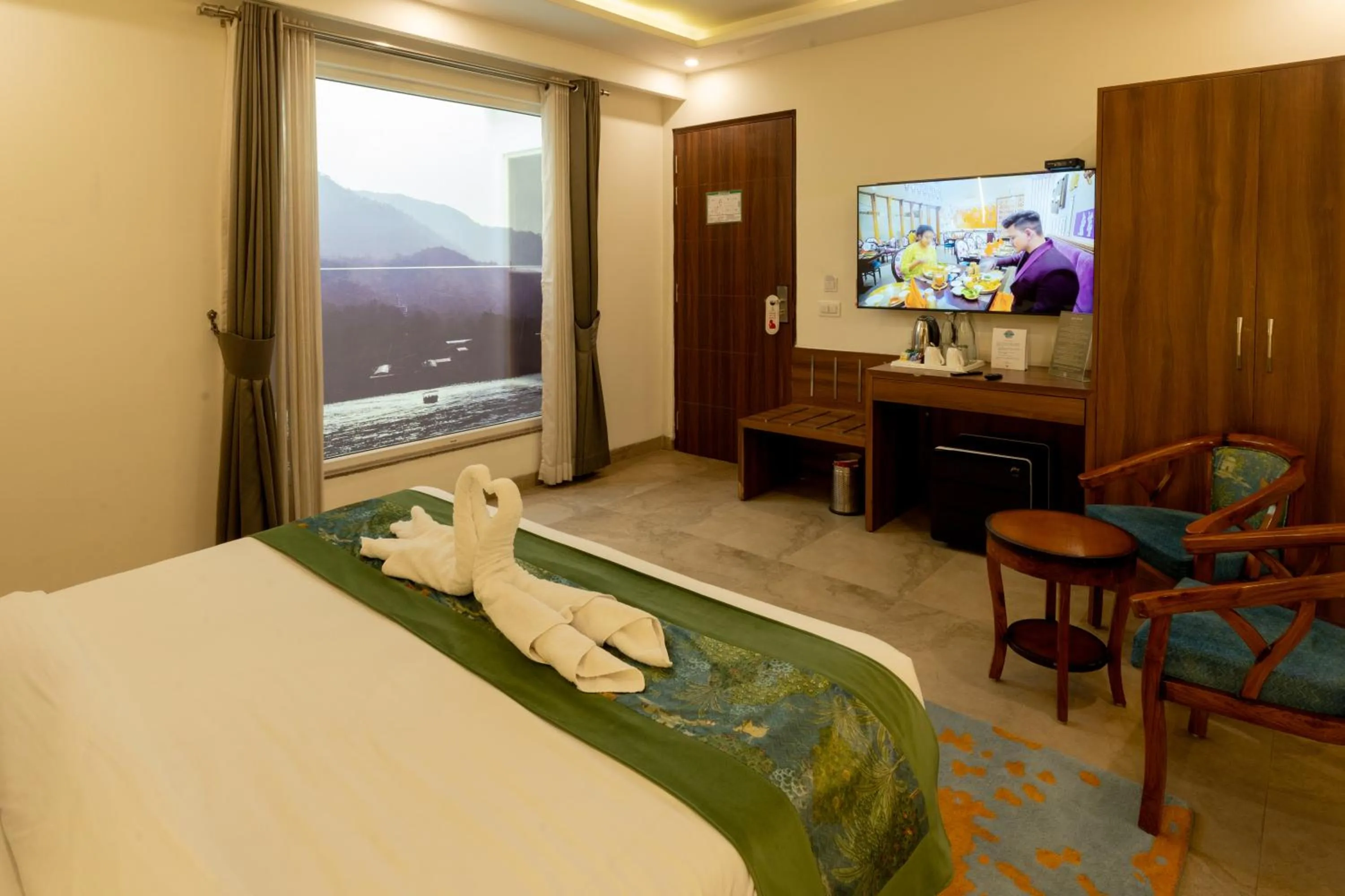 Bedroom, Bed in HOLYWATER Hotel by Ganga Kinare #150 mts from Ganga Ghat Rishikesh