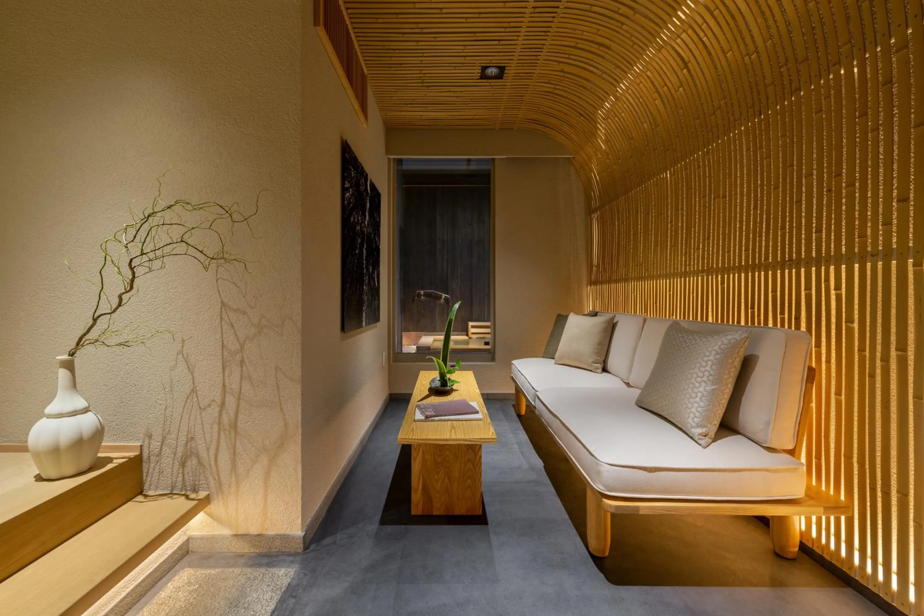 Living room, Bed in Nazuna Kyoto Tsubaki St.