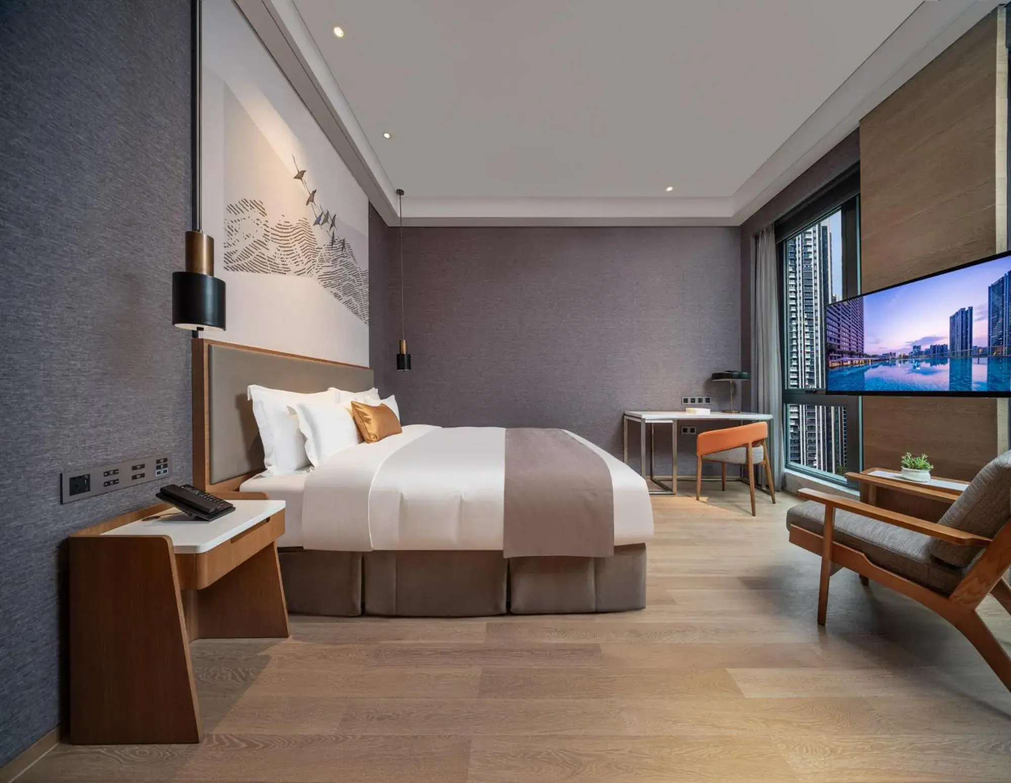 Bed in Genpla Hotel Shenzhen Nanshan Bed in Genpla Hotel Shenzhen Nanshan