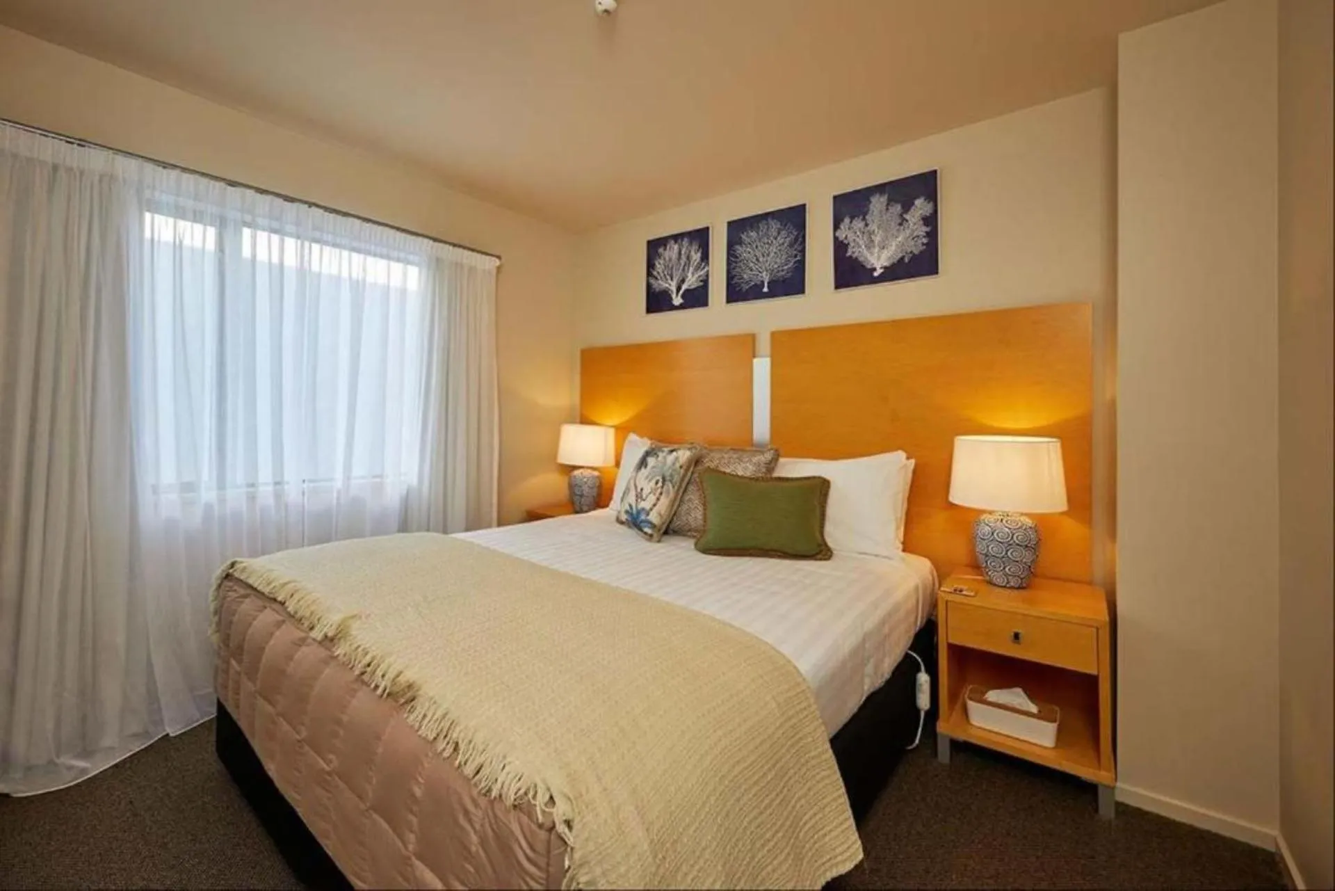Bed in Kaikoura Luxury Apartments - Formerly Waves Luxury Apartments