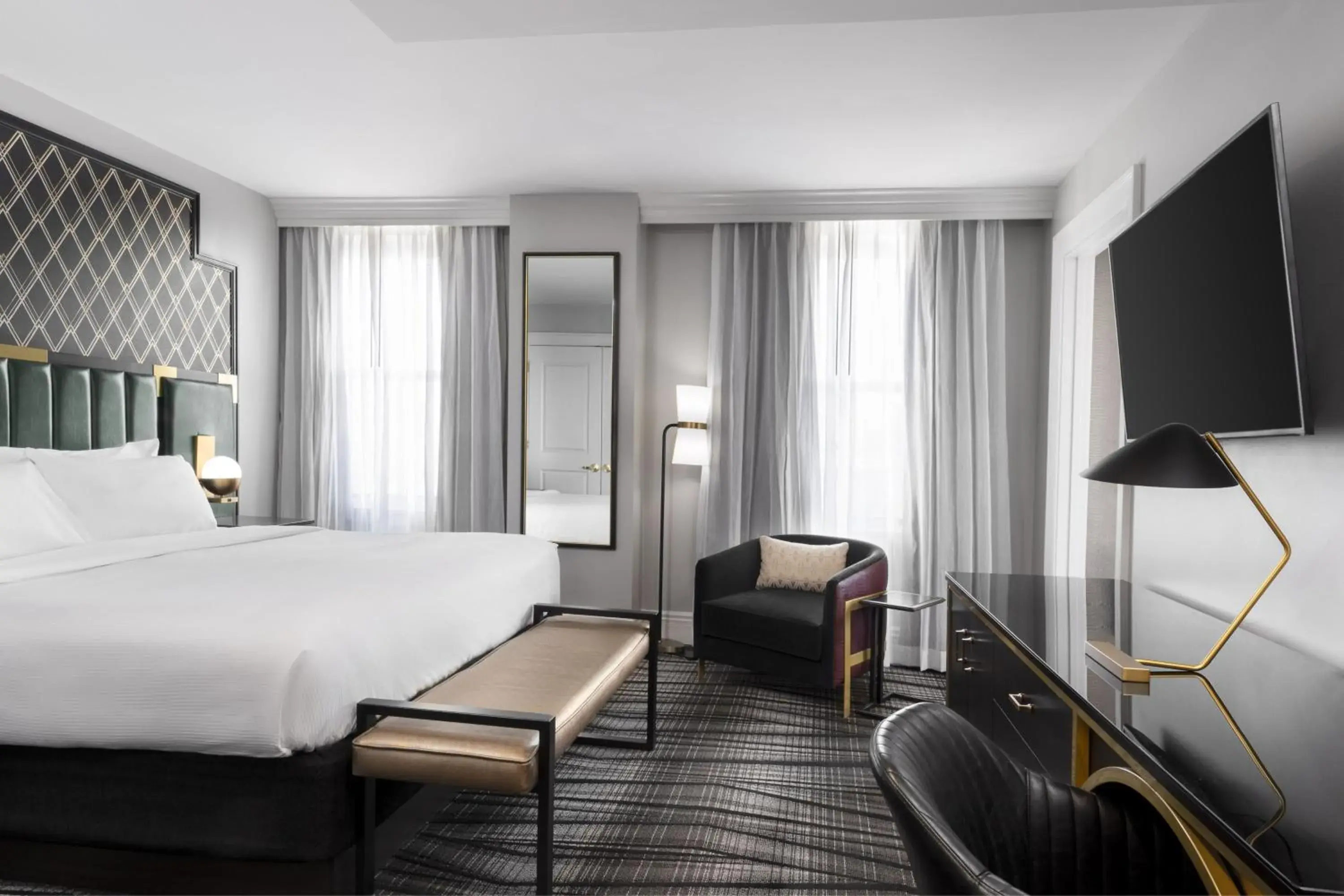 King Room with Roll-In Shower - Mobility and Hearing Accessible in The Warrior Hotel, Autograph Collection King Room with Roll-In Shower - Mobility and Hearing Accessible in The Warrior Hotel, Autograph Collection