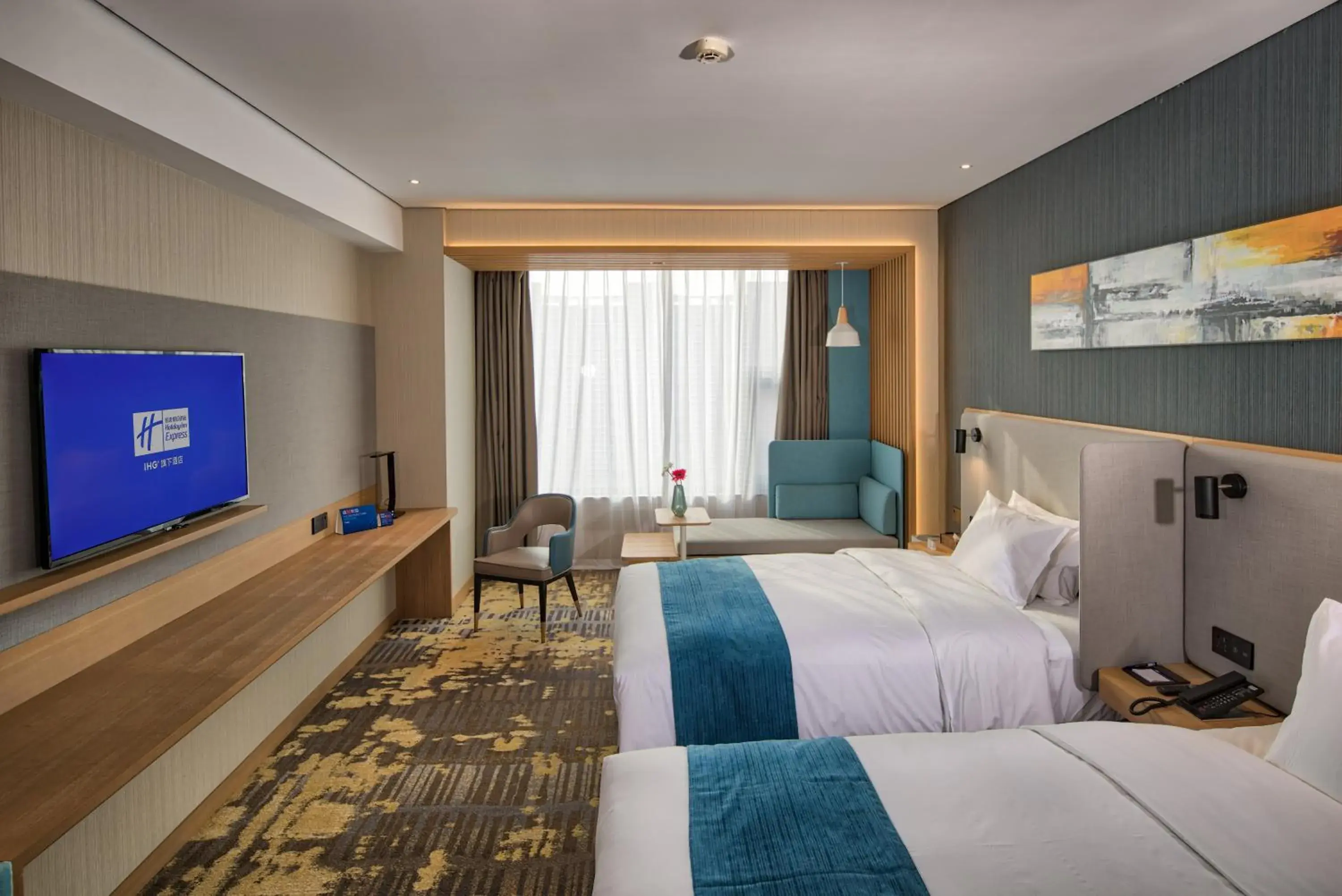 Bed in Holiday Inn Express Liaocheng Chiping by IHG Bed in Holiday Inn Express Liaocheng Chiping by IHG