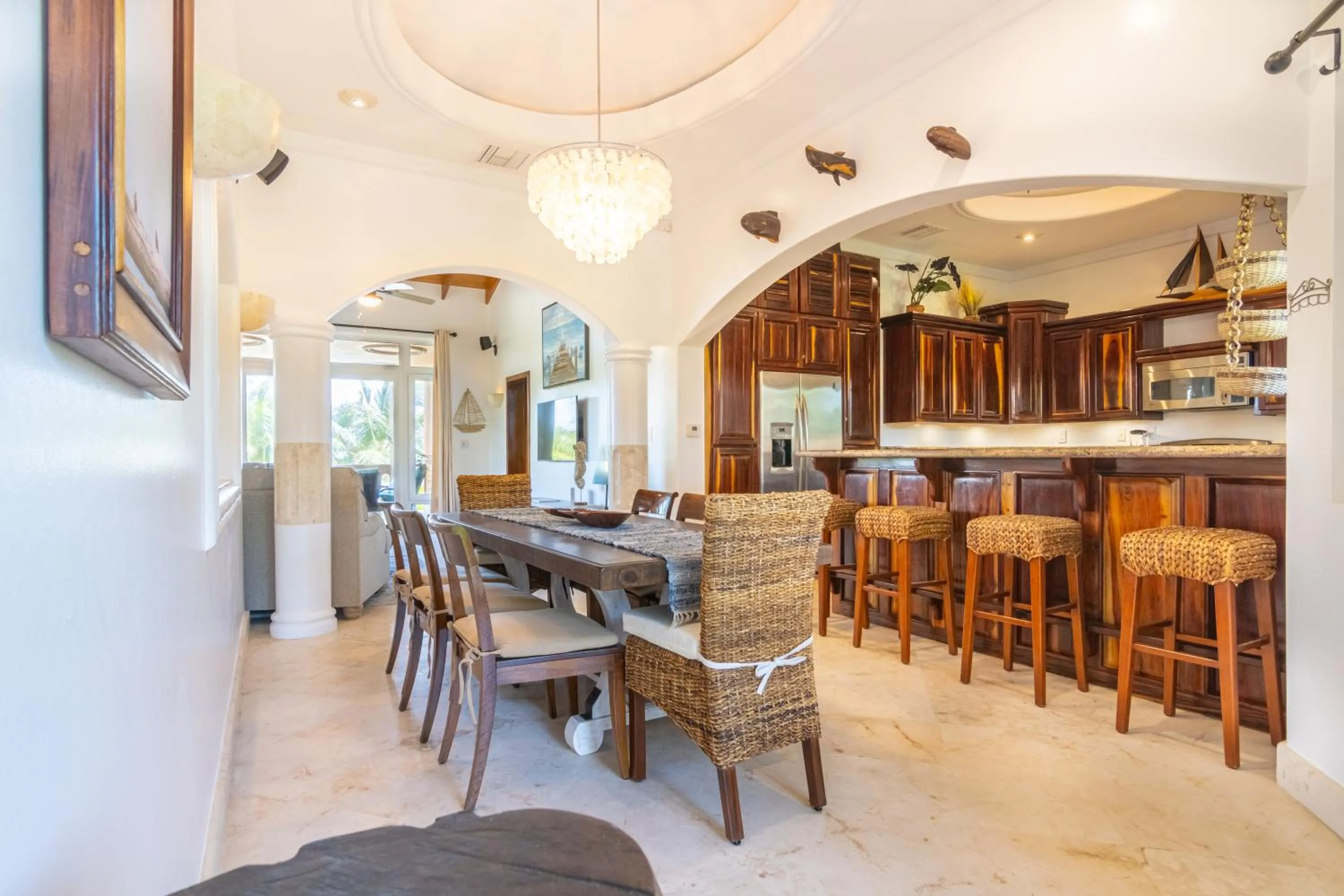 Dining area in Belizean Cove Estates Beachfront Villas