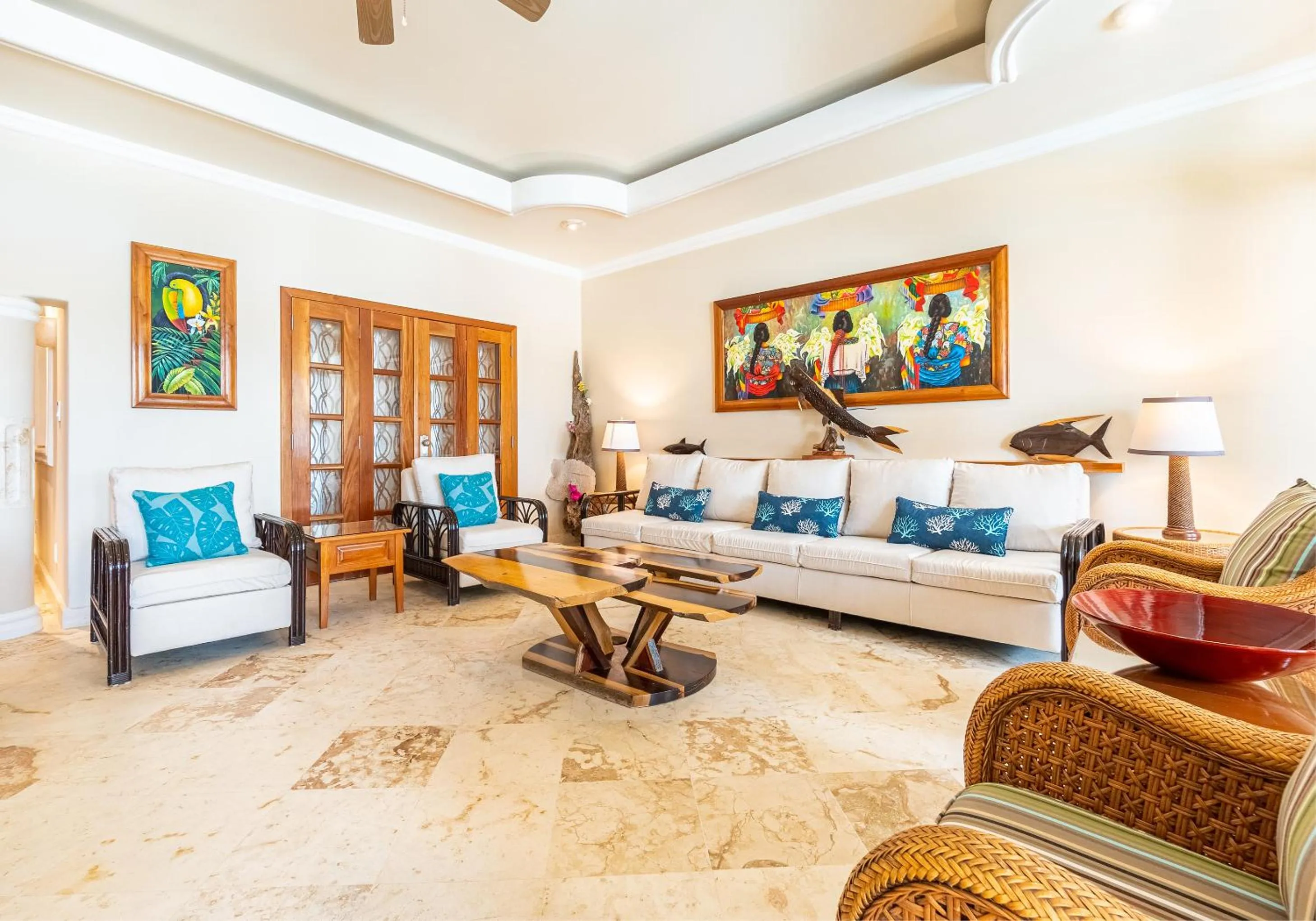 Living room in Belizean Cove Estates Beachfront Villas