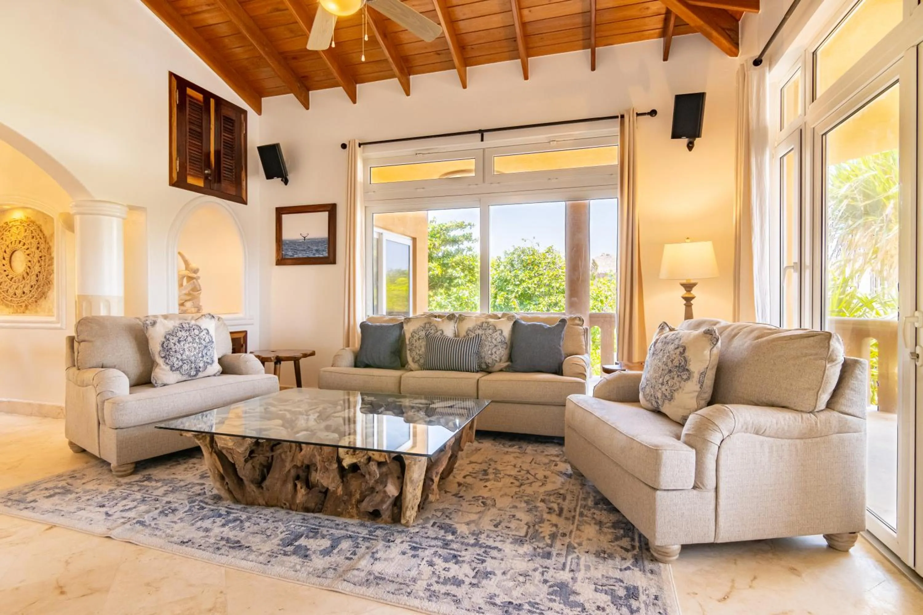 Living room in Belizean Cove Estates Beachfront Villas