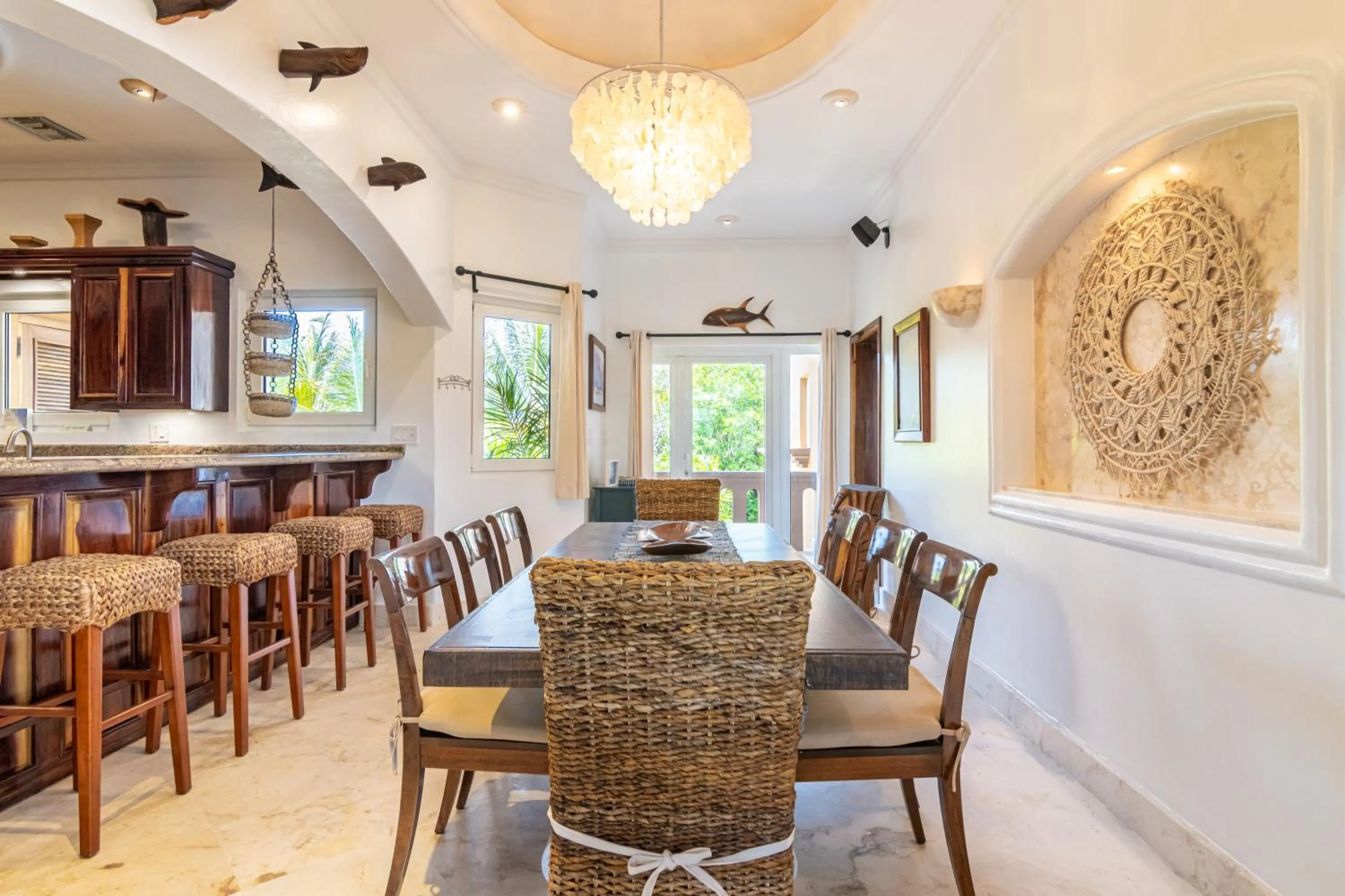 Dining area in Belizean Cove Estates Beachfront Villas